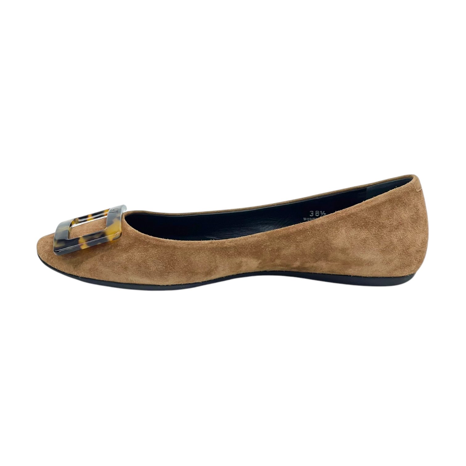 Roger Vivier Brown Suede Ballet Flats 38.5