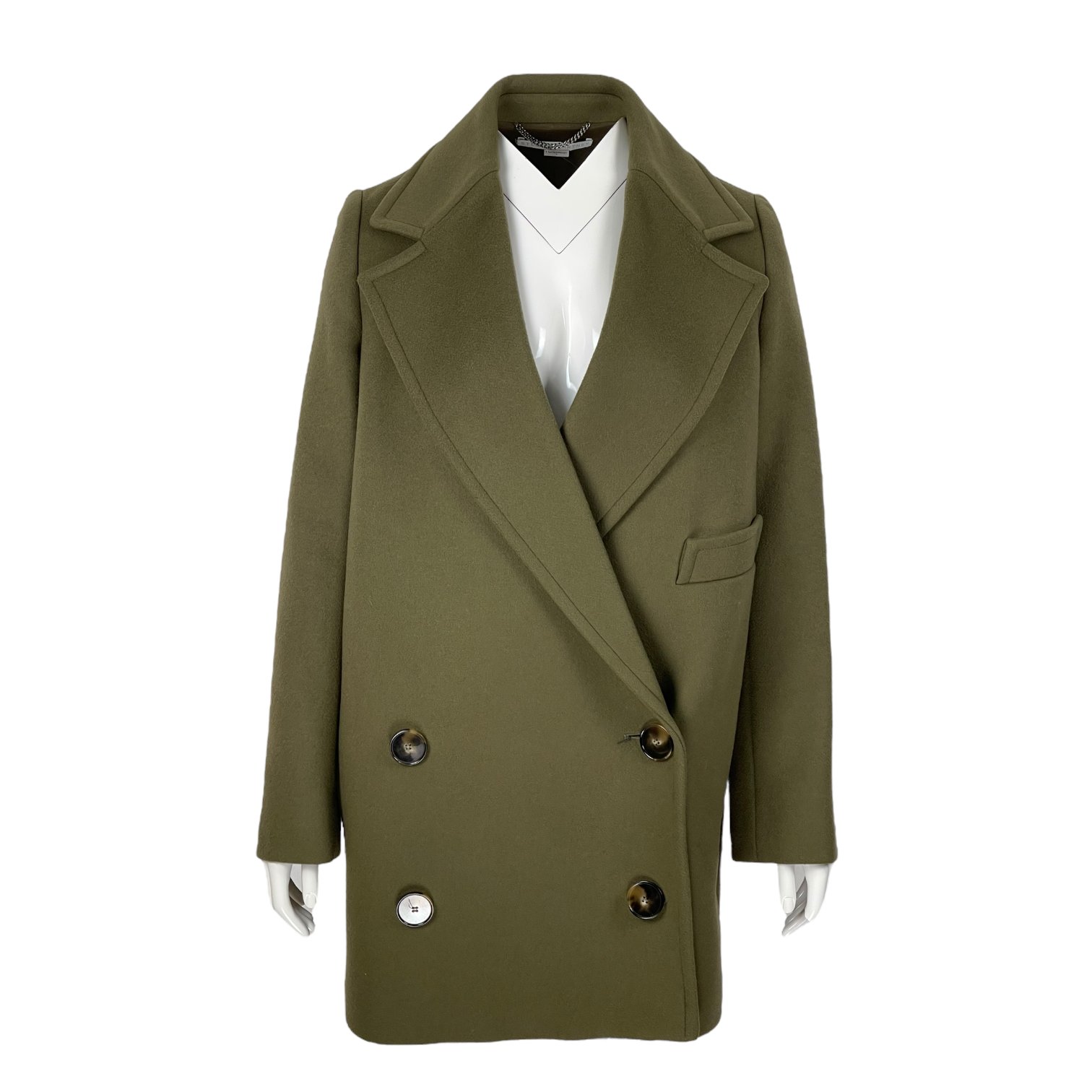 Stella McCartney Khaki Double Breasted Coat 40