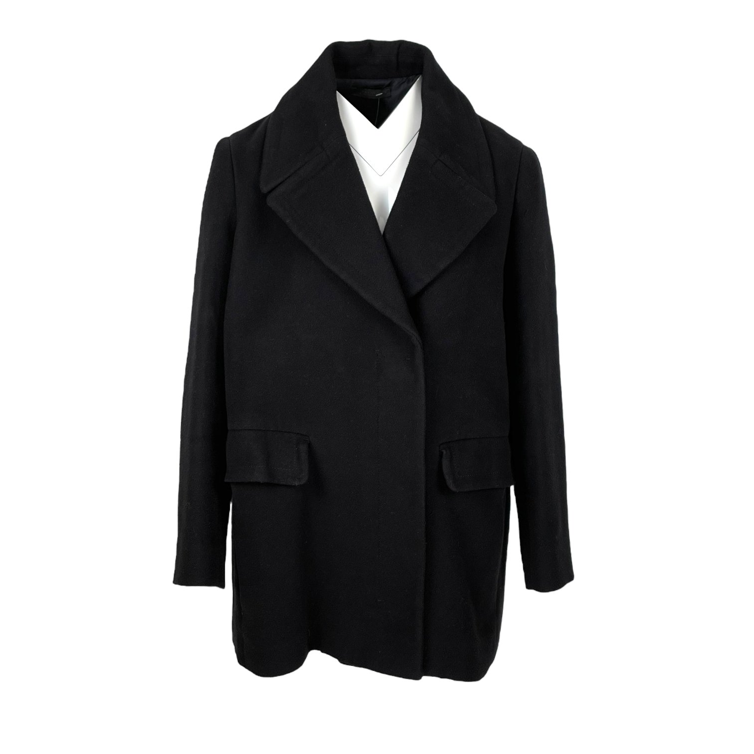 The Row Black Wool Cotton Coat M