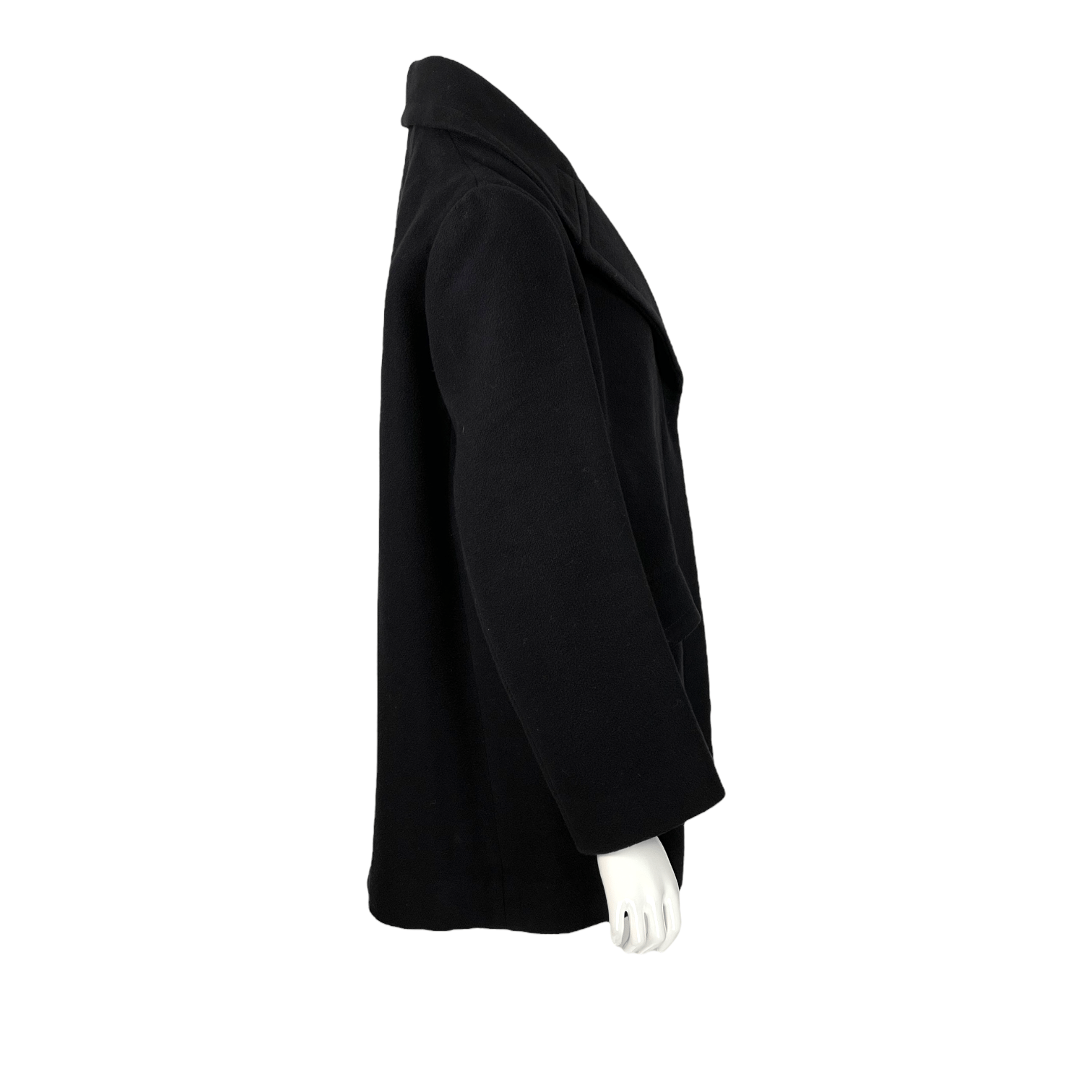 The Row Black Wool Cotton Coat M