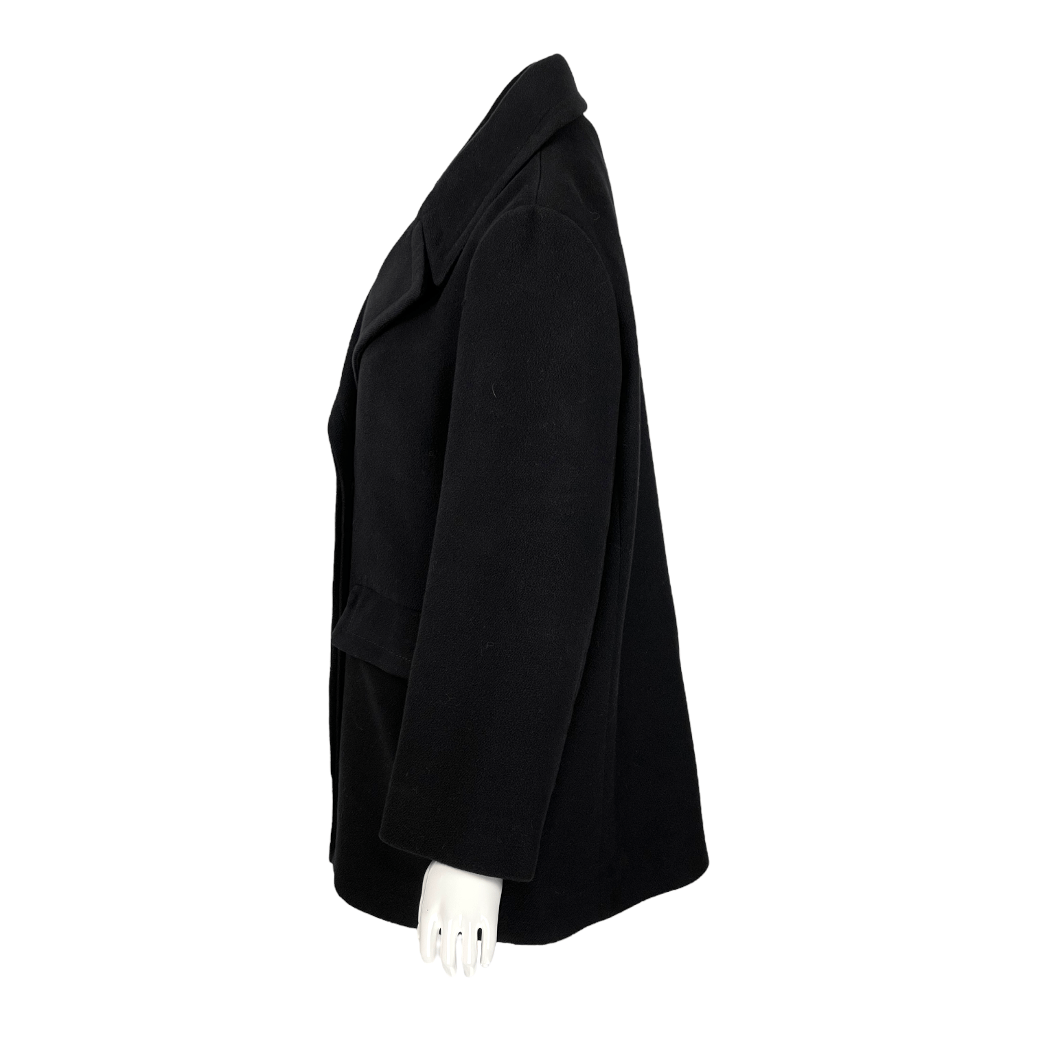 The Row Black Wool Cotton Coat M