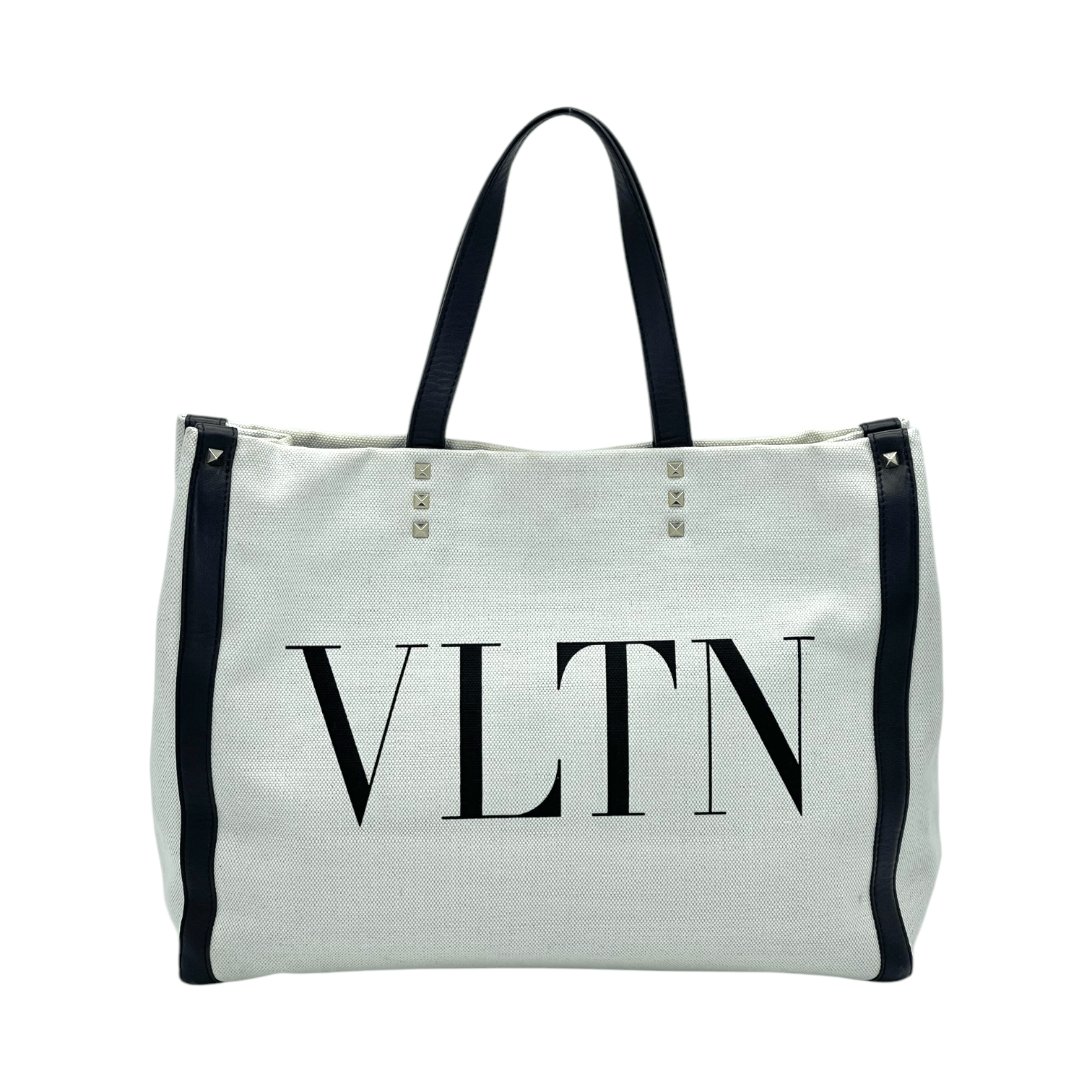 Valentino Vltn Logo Canvas Tote Bag