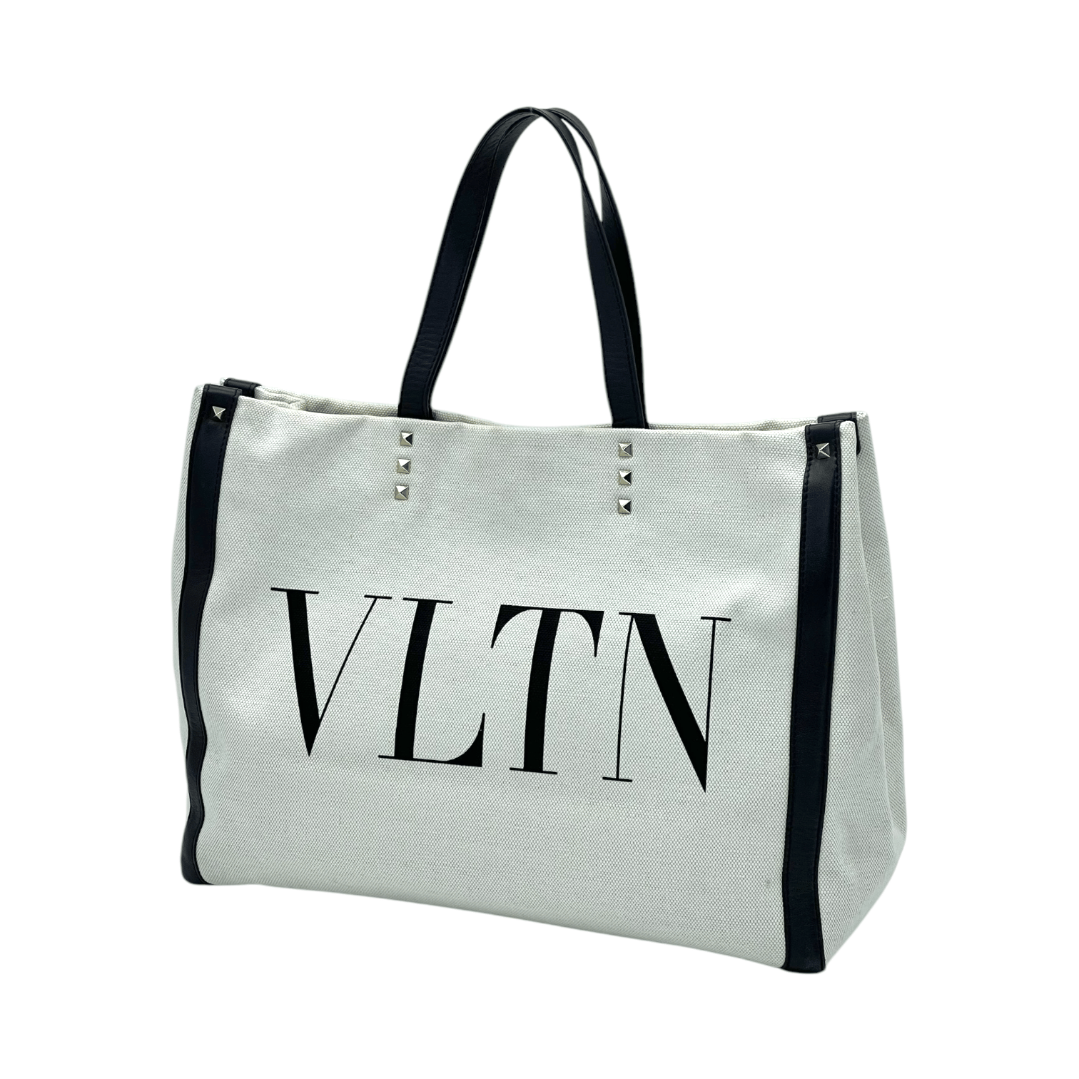 Valentino Vltn Logo Canvas Tote Bag