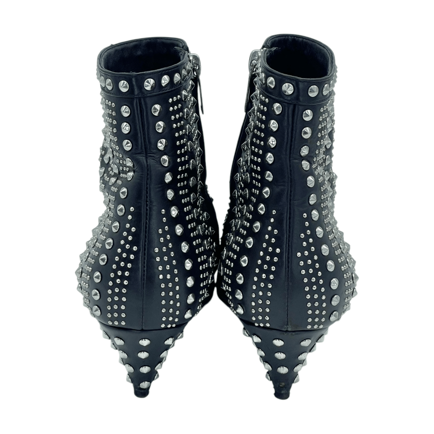 Yves Saint Laurent Black Leather Short Heeled Boots 38.5