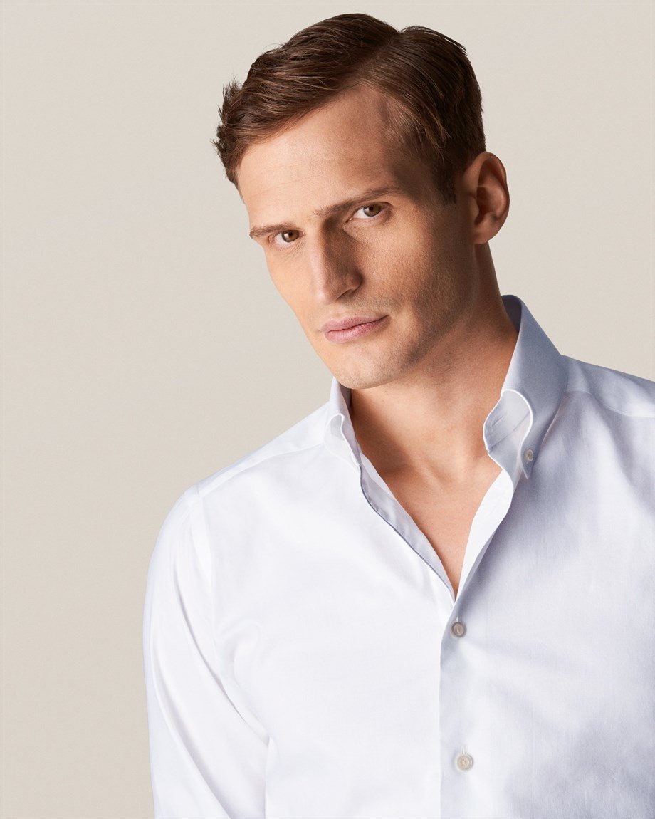 White Wrinkle Free Oxford Shirt - Eton