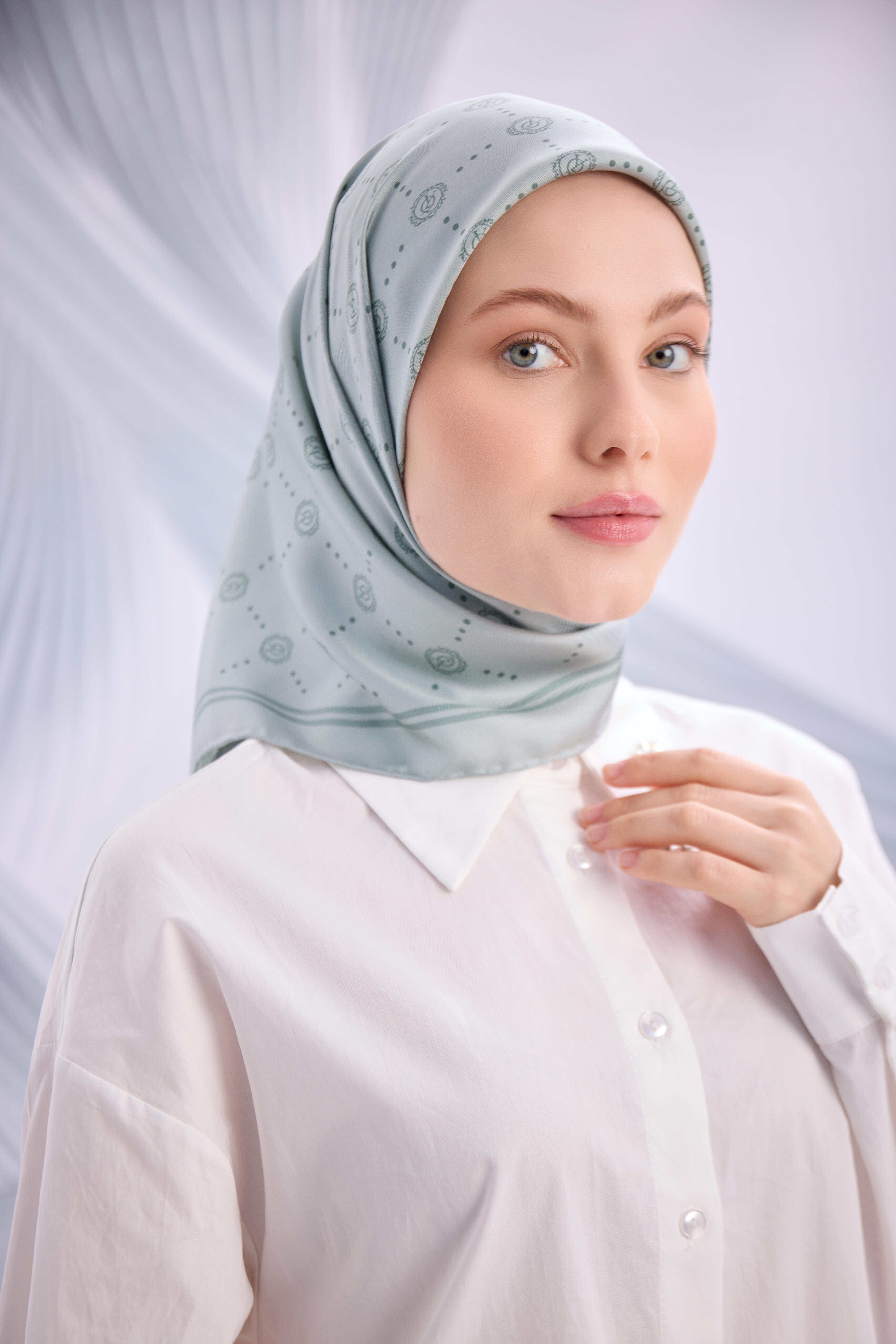 MİNT TWİLL İPEK MONOGRAM EŞARP-YQ01003