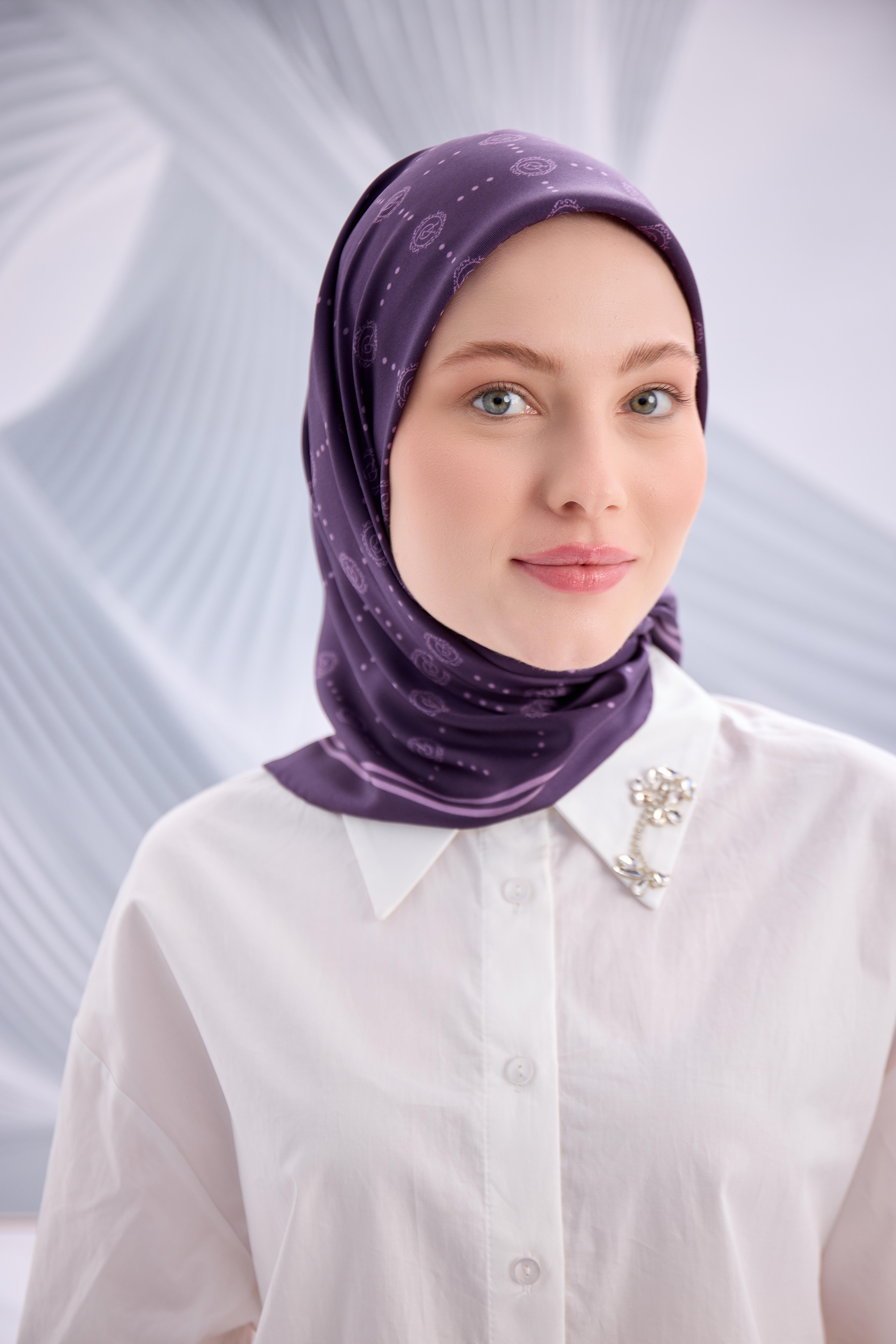 MÜRDÜM TWİLL İPEK MONOGRAM EŞARP-YQ01003