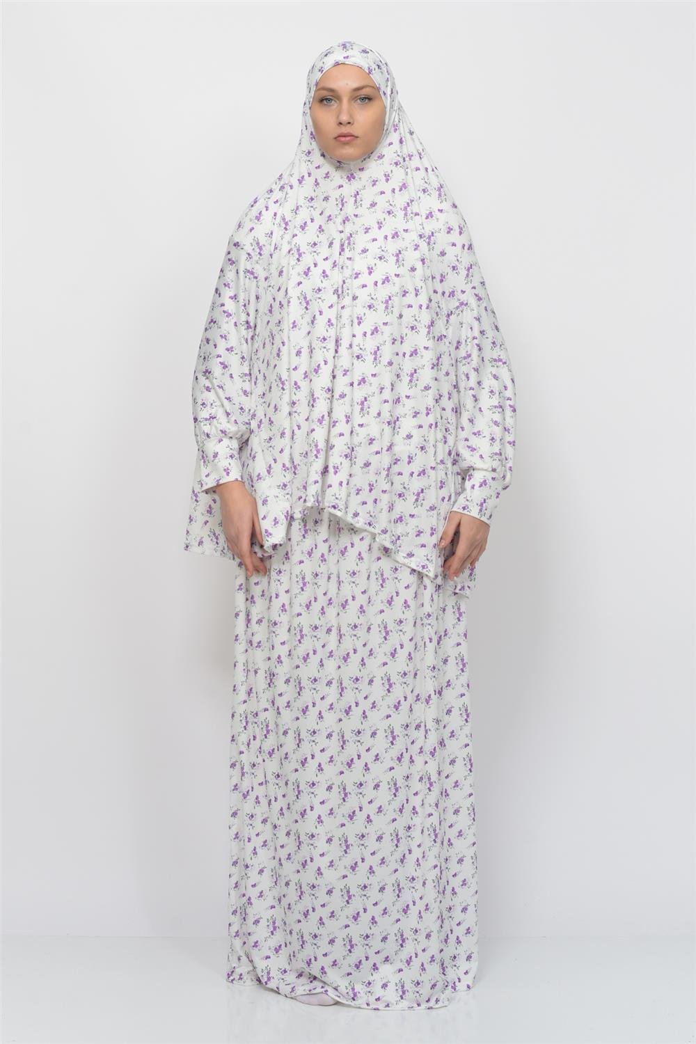 İki Parça Likralı Kollu Namaz Elbisesi 992-0203 Fiyatı | Altobeh