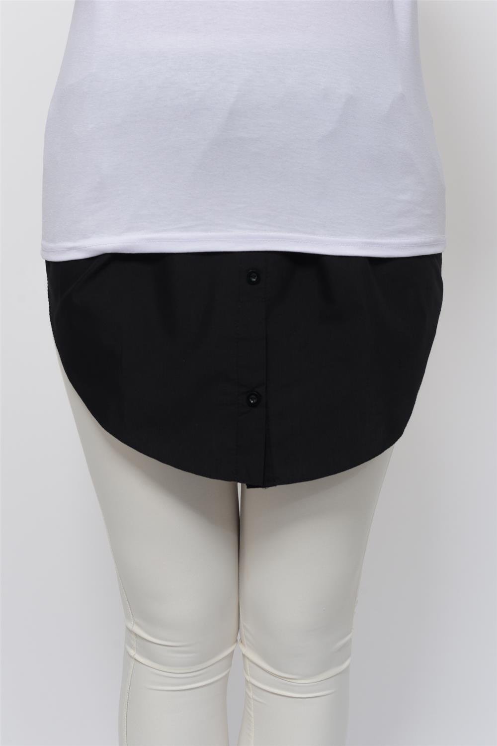 Shirt Extender Half Length Fake Skirt - Black