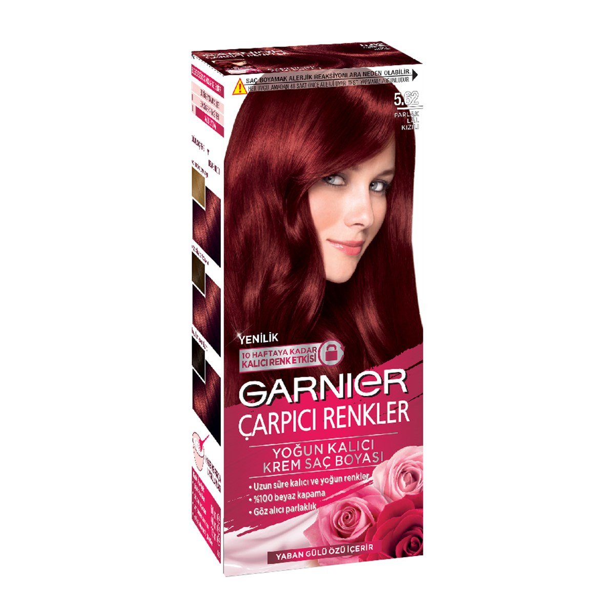 Garnier Çarpıcı Renkler Yoğun Kalıcı Krem Saç Boyası Parlak Lal Kızılı 5/62  - Platin