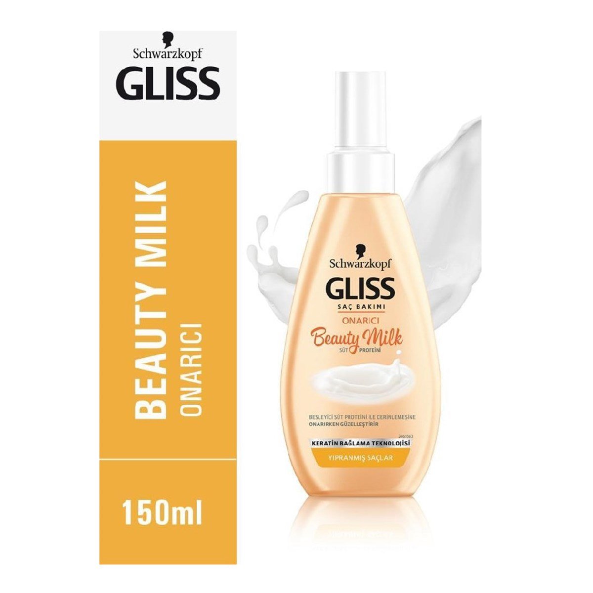 Gliss Beauty Milk Onarıcı Yıpranmış Saçlar İçin Sıvı Saç Spreyi 150 ml -  Platin