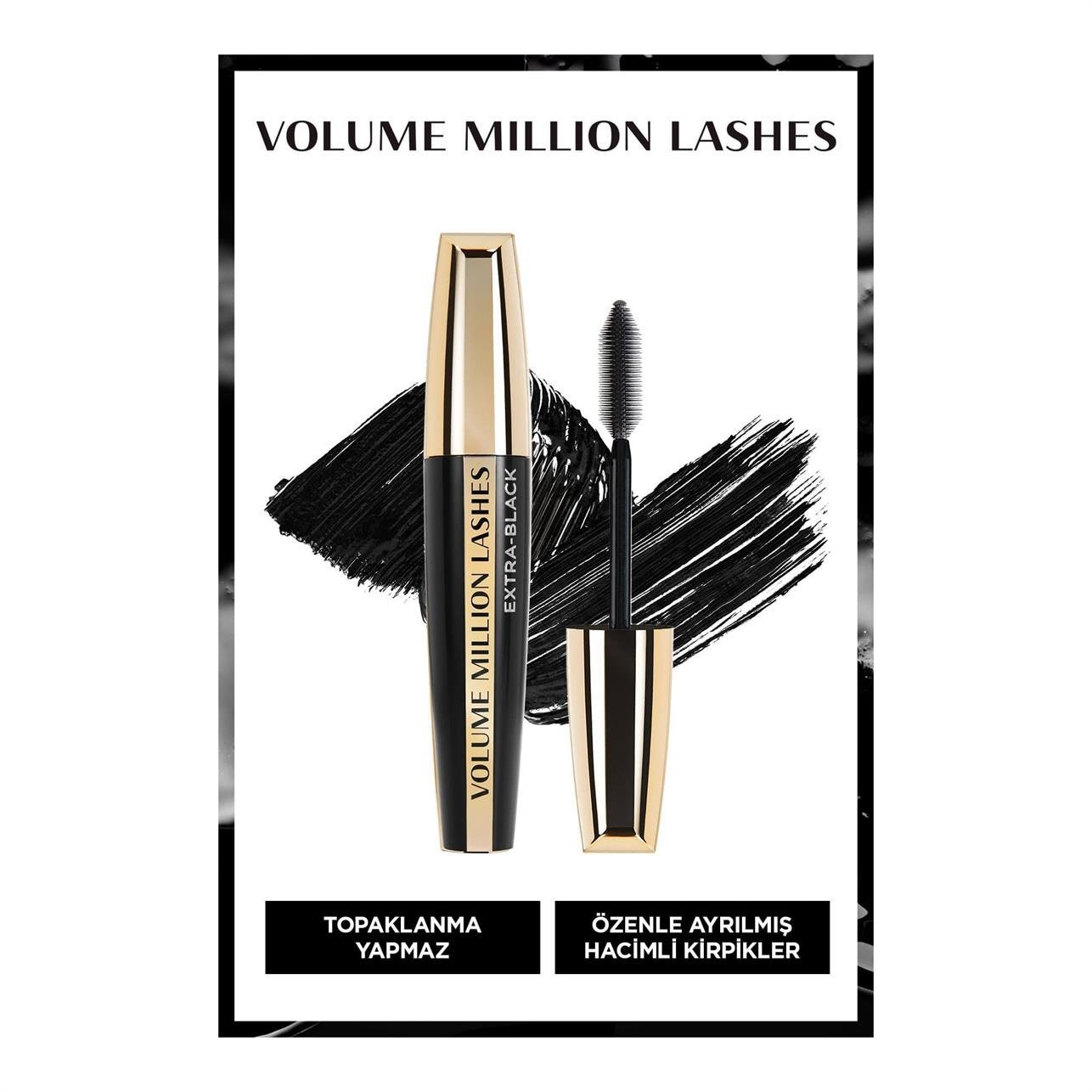 Loreal Paris Volume Million Lashes Extra Black Maskara - Platin