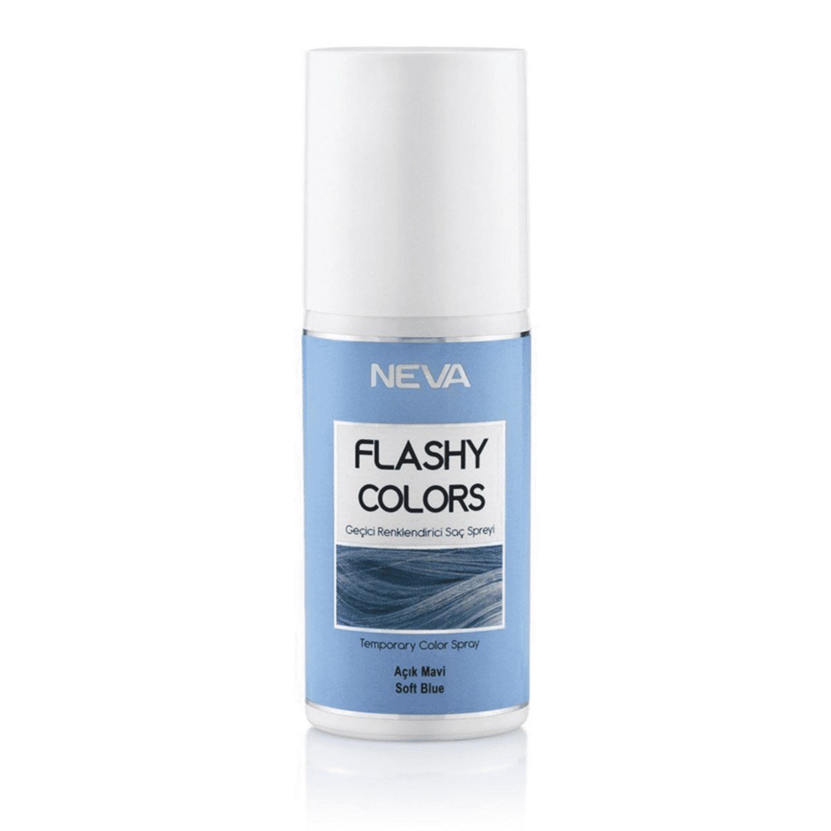 Neva Flashy Colors Geçici Renklendirici Saç Spreyi Açık Mavi 75 ml - Platin