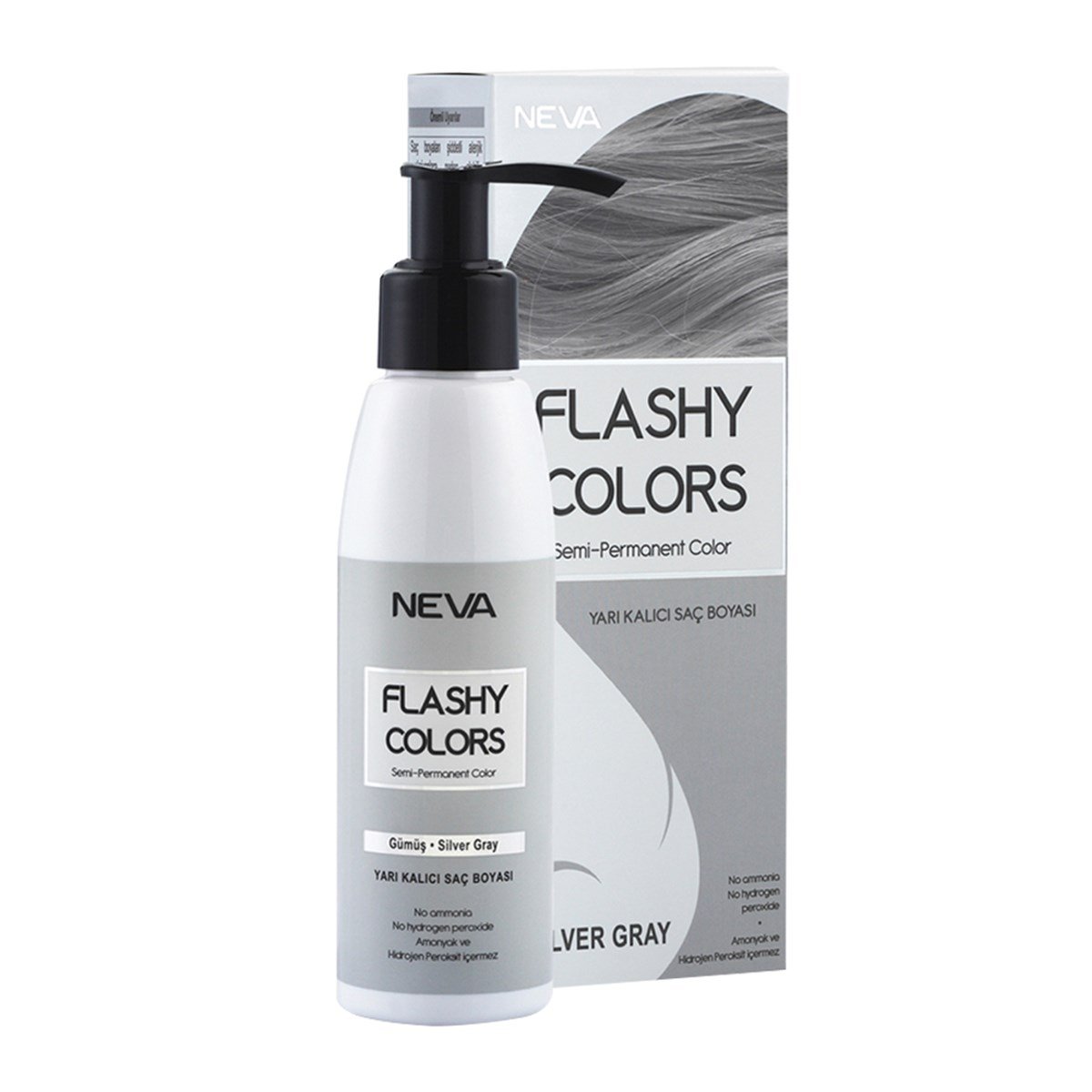 Nevacolor Flashy Colors Yarı Kalıcı Saç Boyası Gümüş 100ml - Platin
