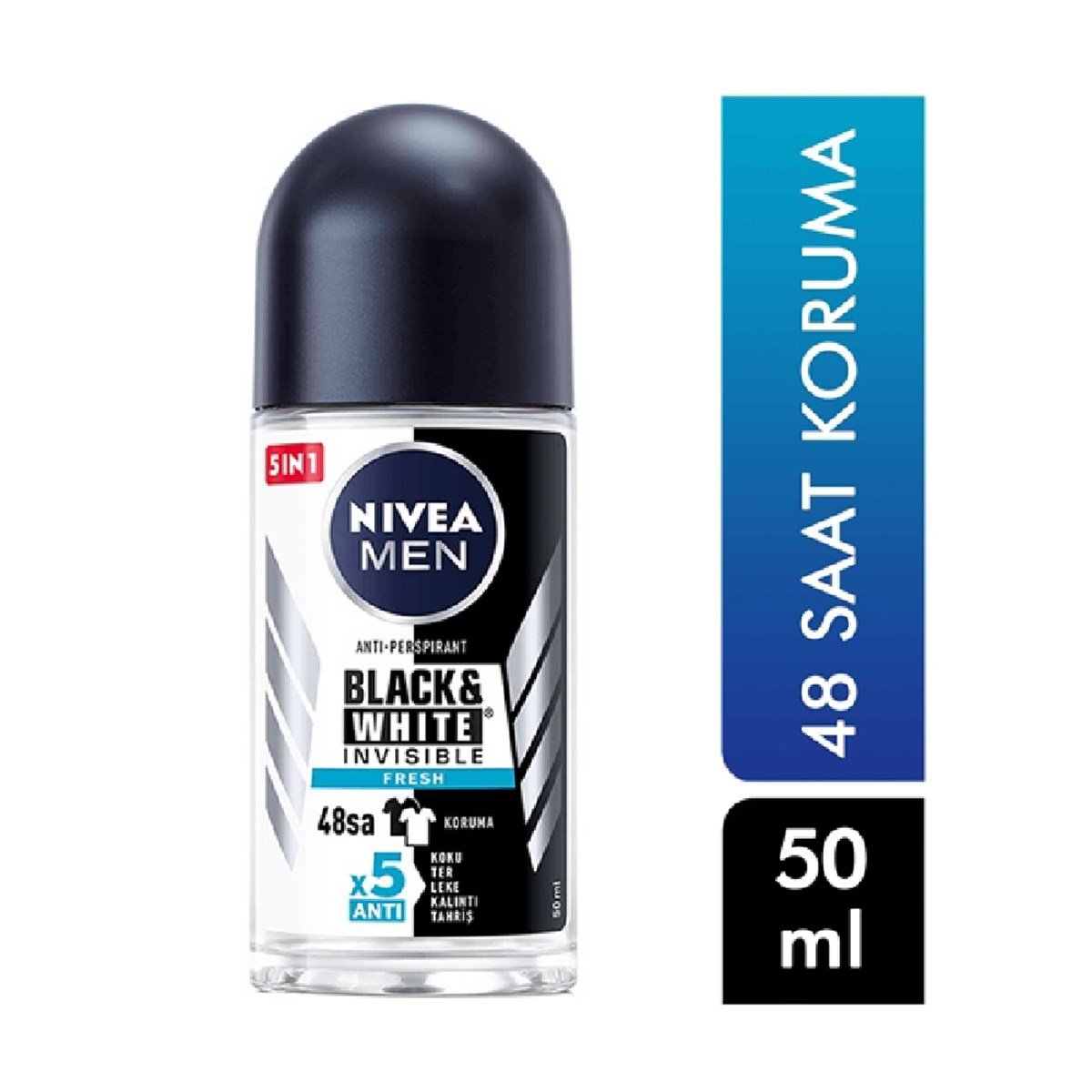 Nivea Men Roll-On Invisible Black&White Fresh 50 ml - Platin