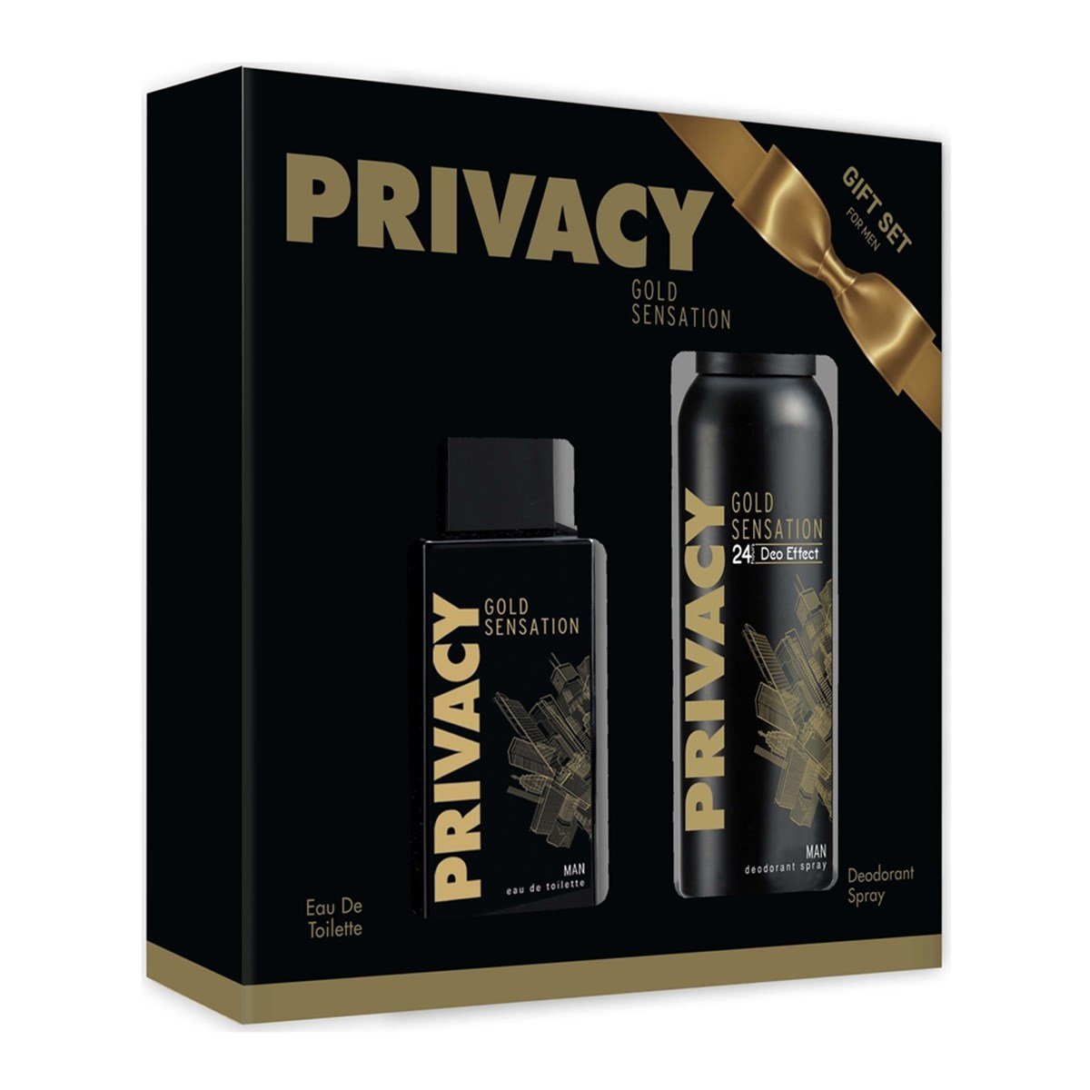 Privacy Man Gold Sensation Parfüm 100ml + Privacy Man Gold Sensation  Deodorant 150ml - Platin