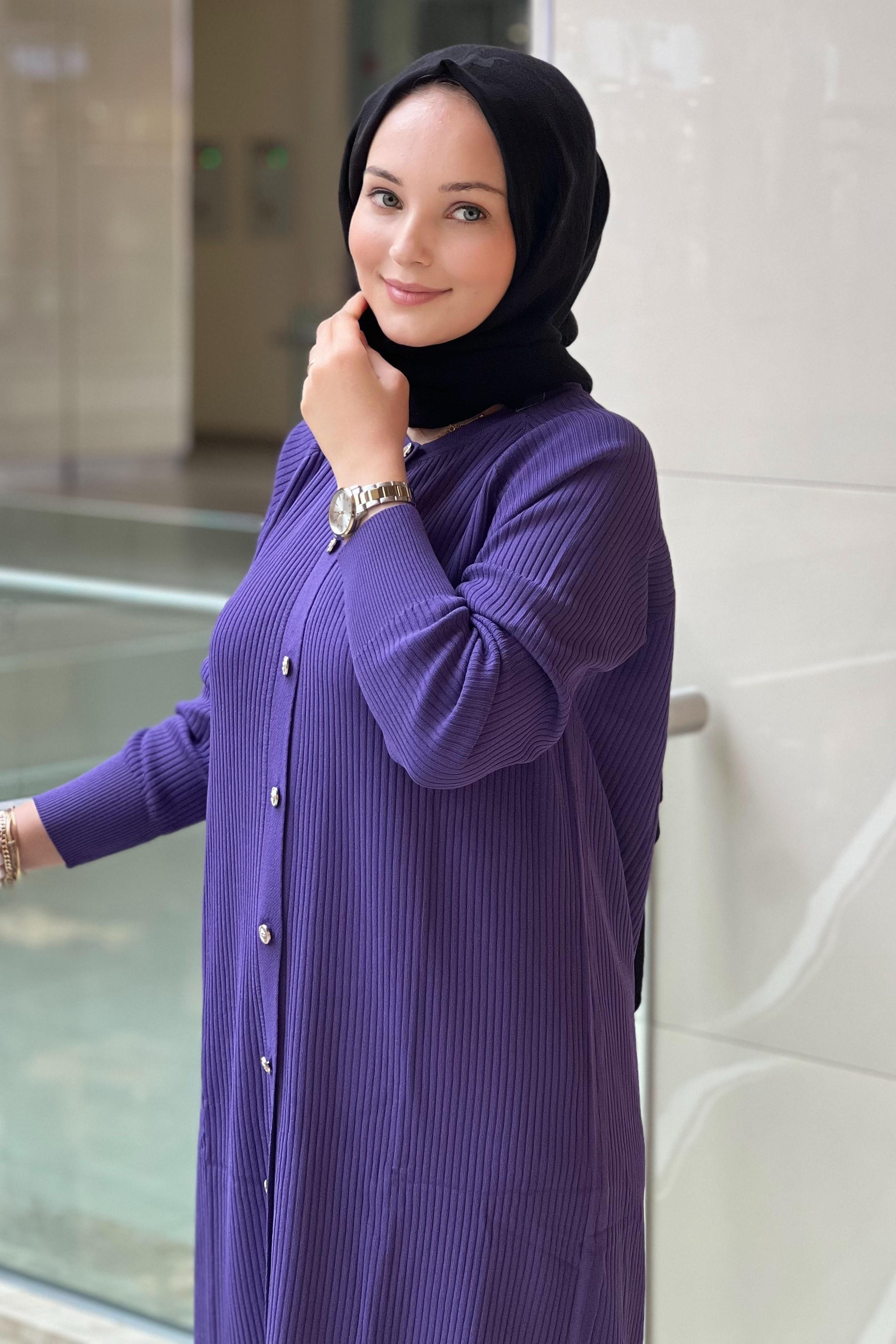 Nuss Basic Fitilli Uzun Merserize Hırka