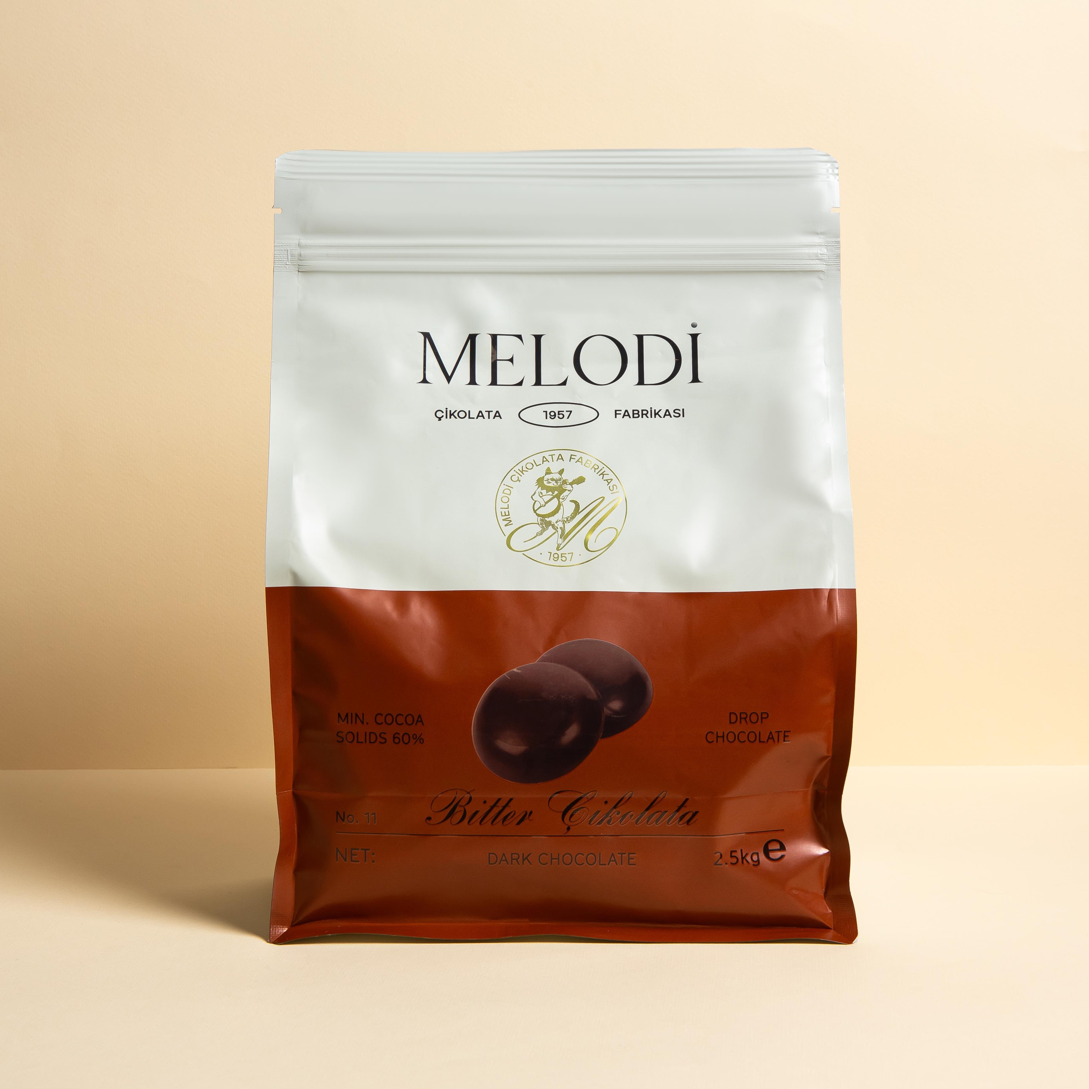 60 Bitter Pul (Damla - Drop - Para) Çikolata 2,5kg - Melodi Çikolata