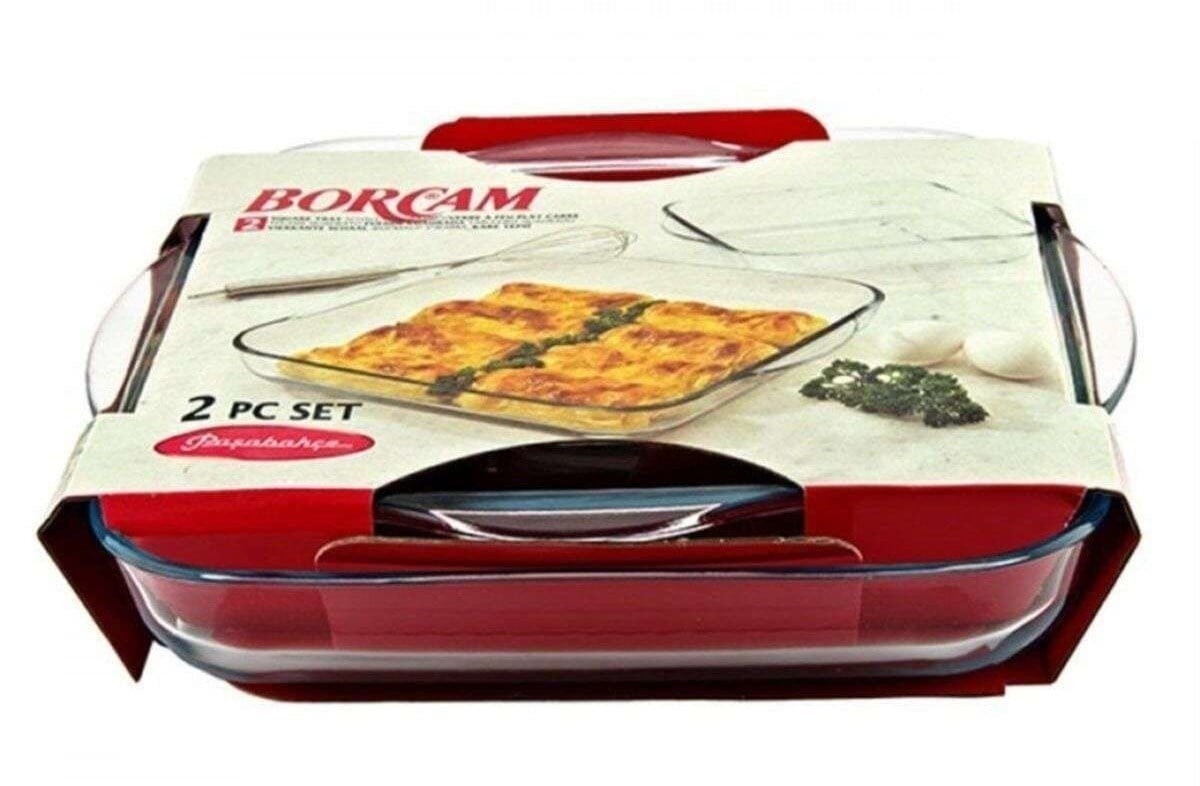 Paşabahçe Borcam Kare Tepsi 2li