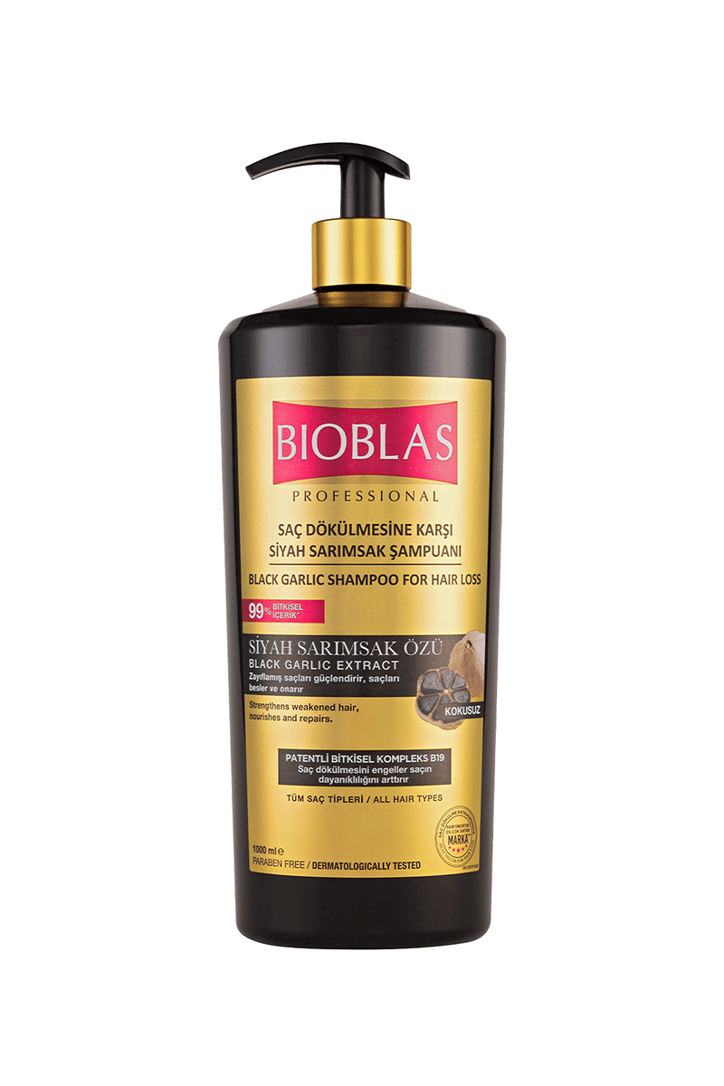 8680512628163 | Bioblas Saç Dökülmesine Karşı Siyah Sarımsak Şampuanı 1000  ml | Kozmovital