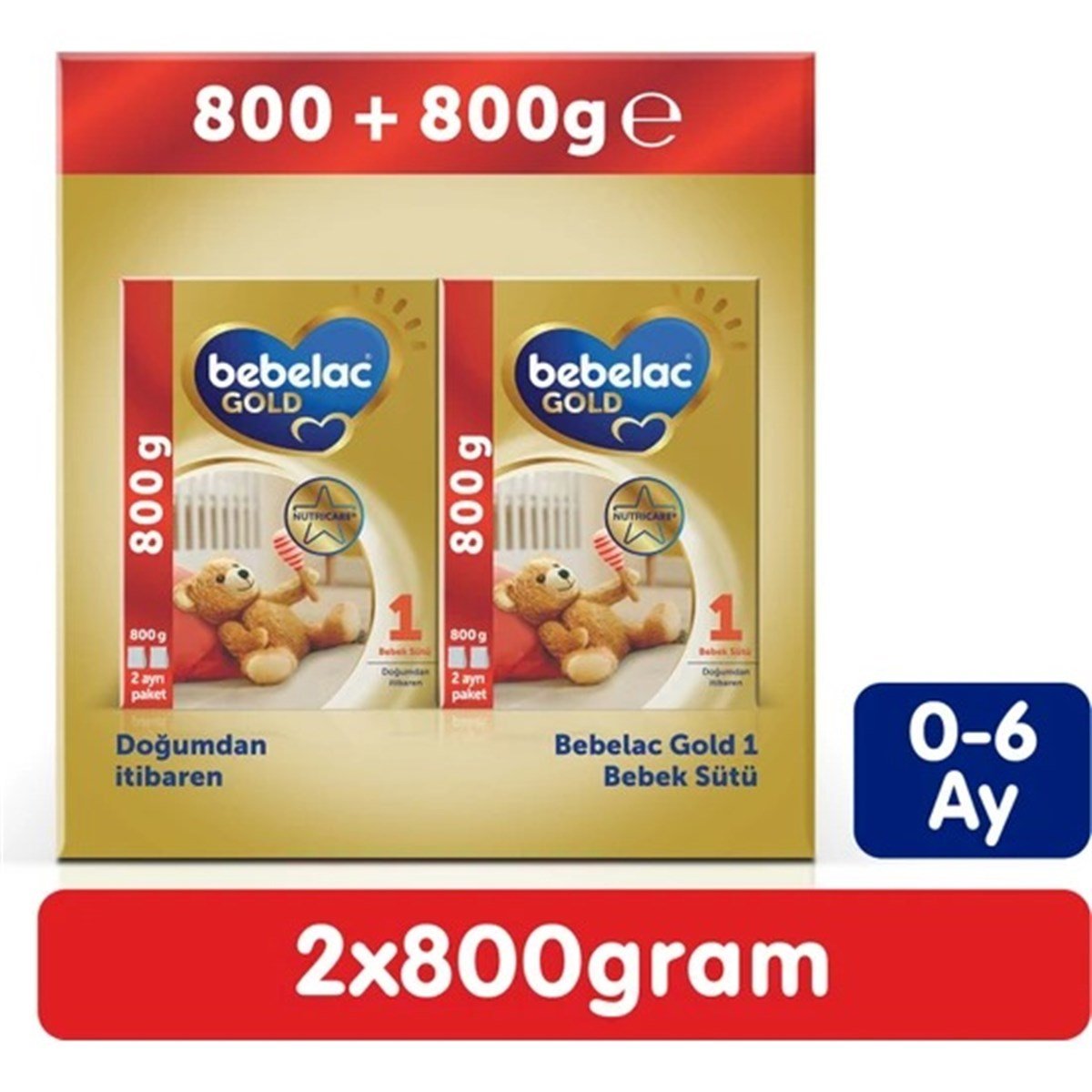 Bebelac Gold 1 Bebek Sütü 1600 gr (800 gr + 800 Gr) 0-6 Ay - Minimoda
