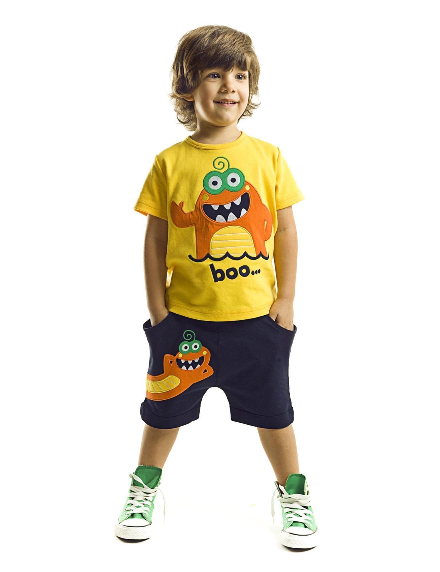 Denokids Erkek Çocuk Lake Monster Şort Takım Cff-19Y1-157