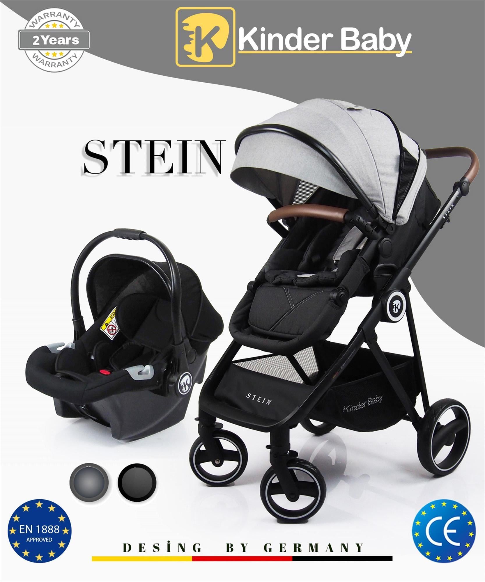 Kinder Baby Stein Travel Sistem Çift Yönlü Bebek Arabası Gri 7090