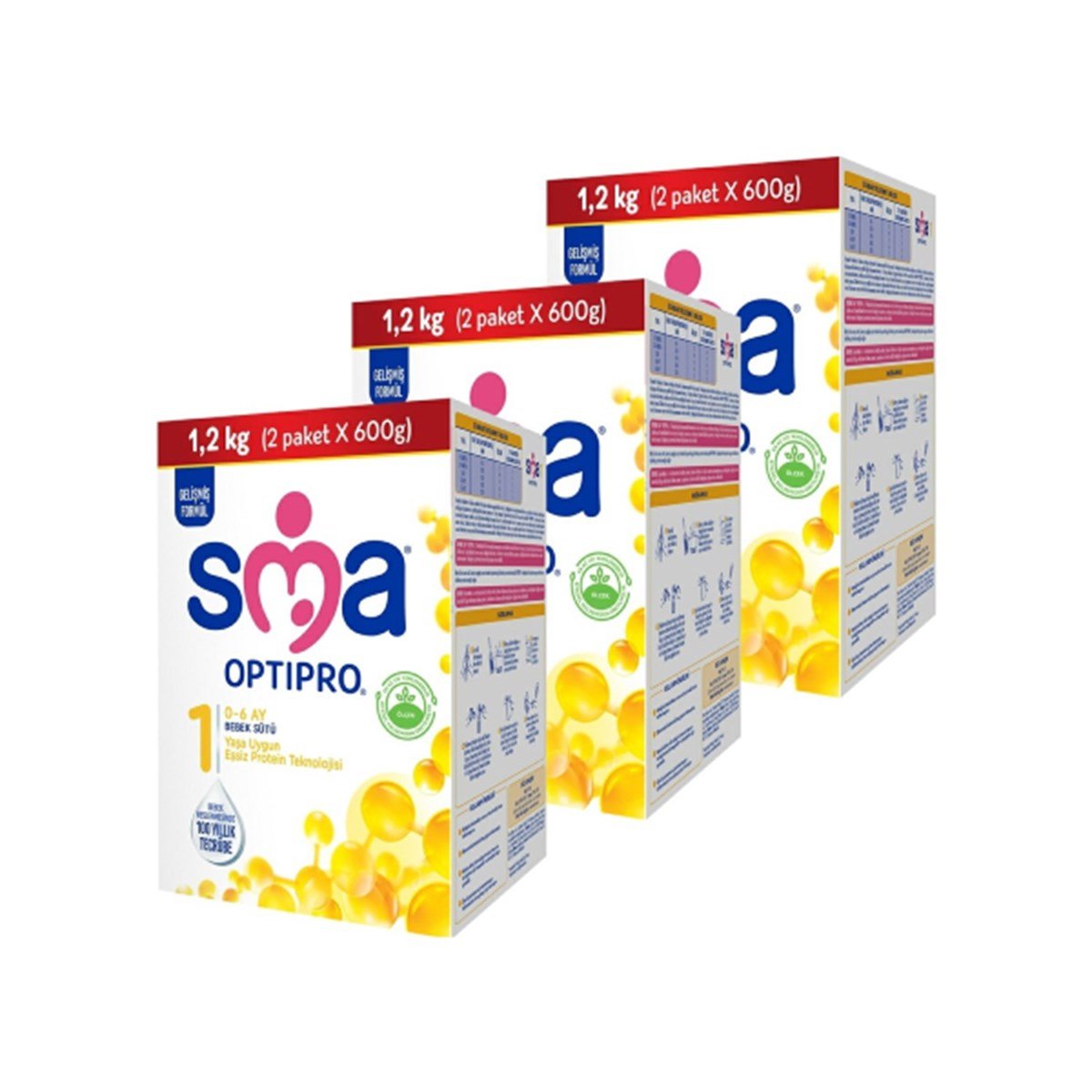 SMA Optipro 1 Probiyotik Bebek Sütü 1200 gr 3 Adet - Minimoda