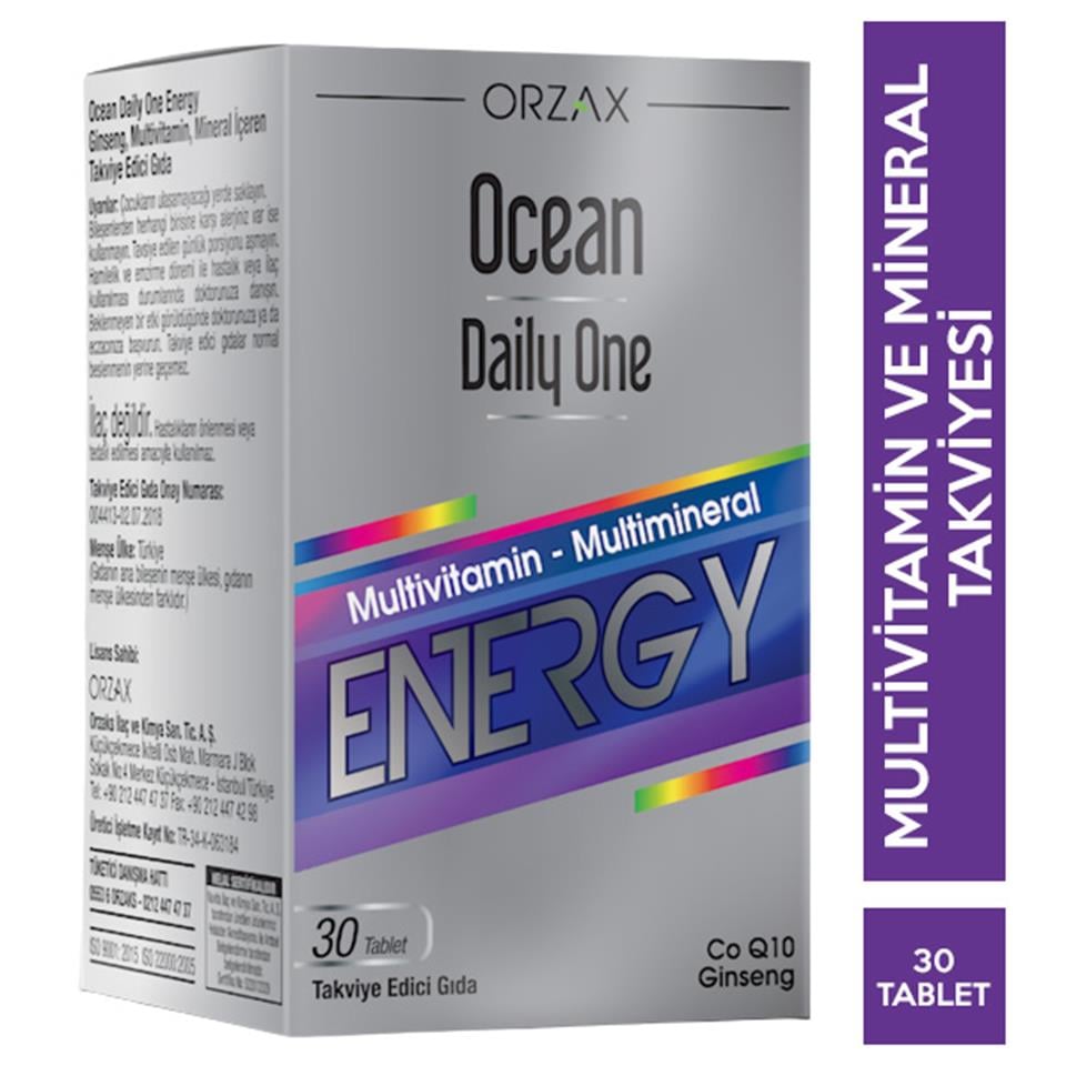 Orzax Ocean Daily One Energy 30 Tablet Multivitamin - Uygun Fiyat ve Hızlı  Teslimat