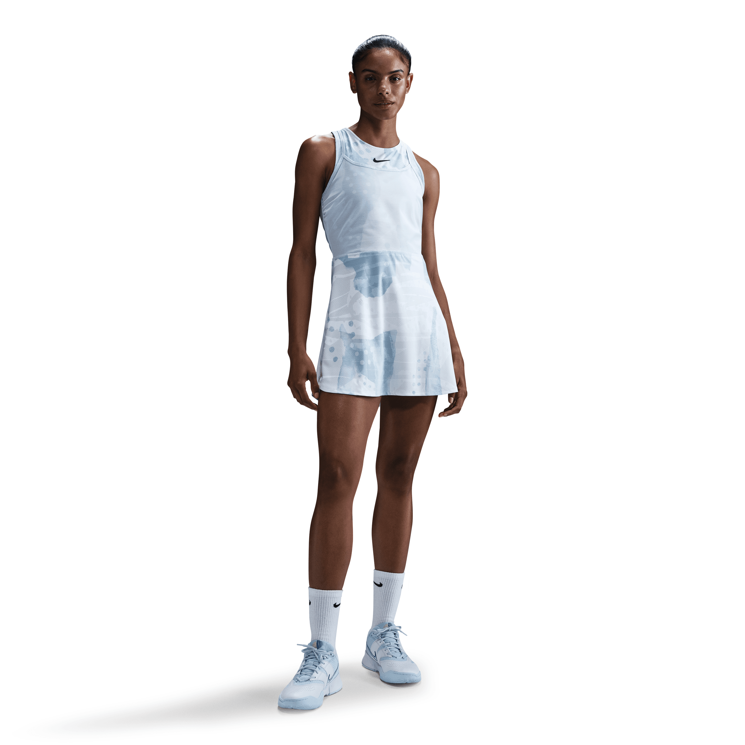 slim fit dress slacks NikeCourt Dri-FIT Advantage Slam US Open Women's White, Black, and Hot –  Control the 'T' Sports main image 1