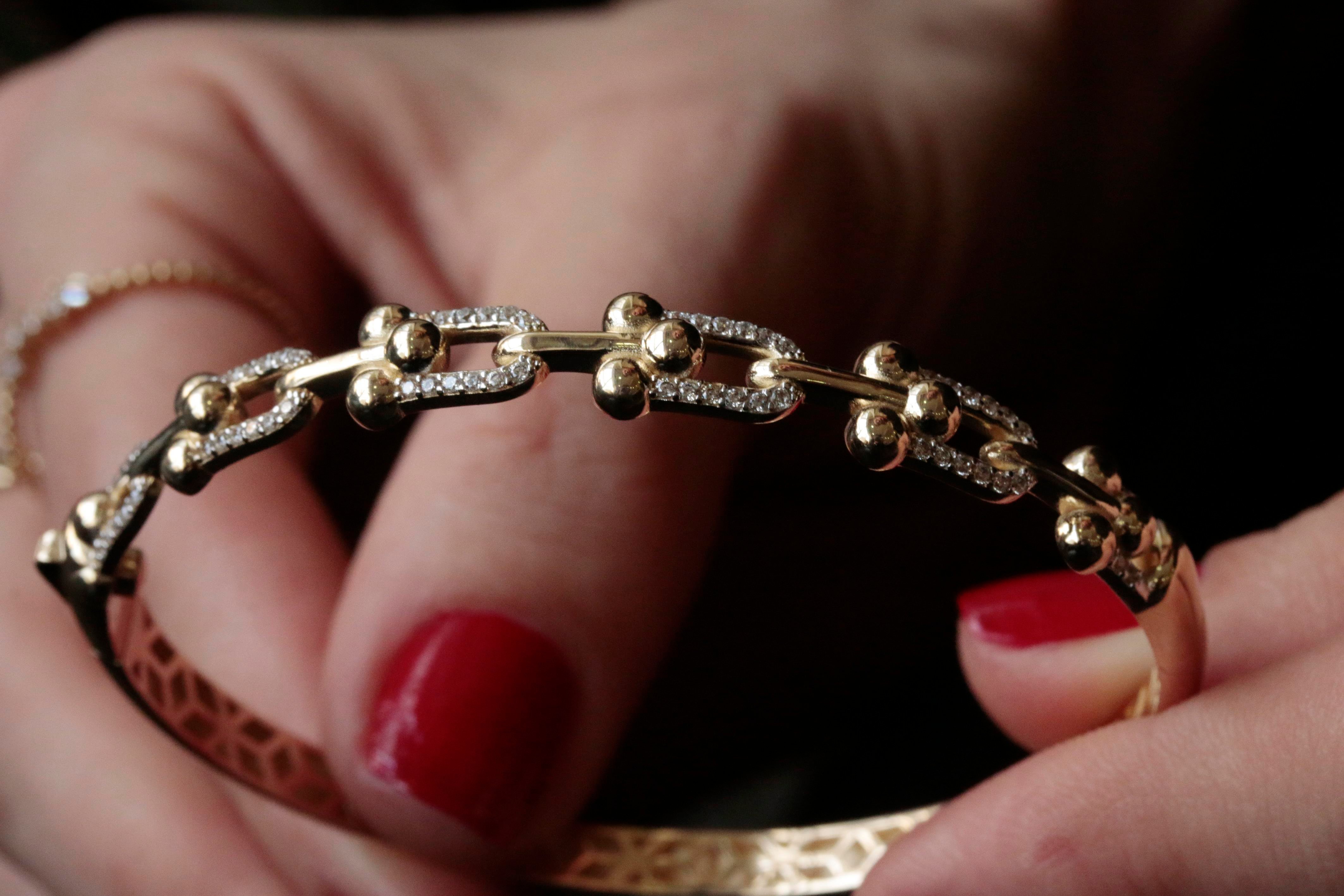 14 ayar altın Tiffany Model Kelepçe