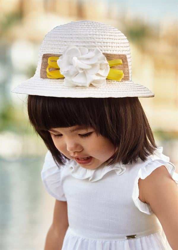 Mayoral Kız Bebek Çiçekli Hasır Şapka