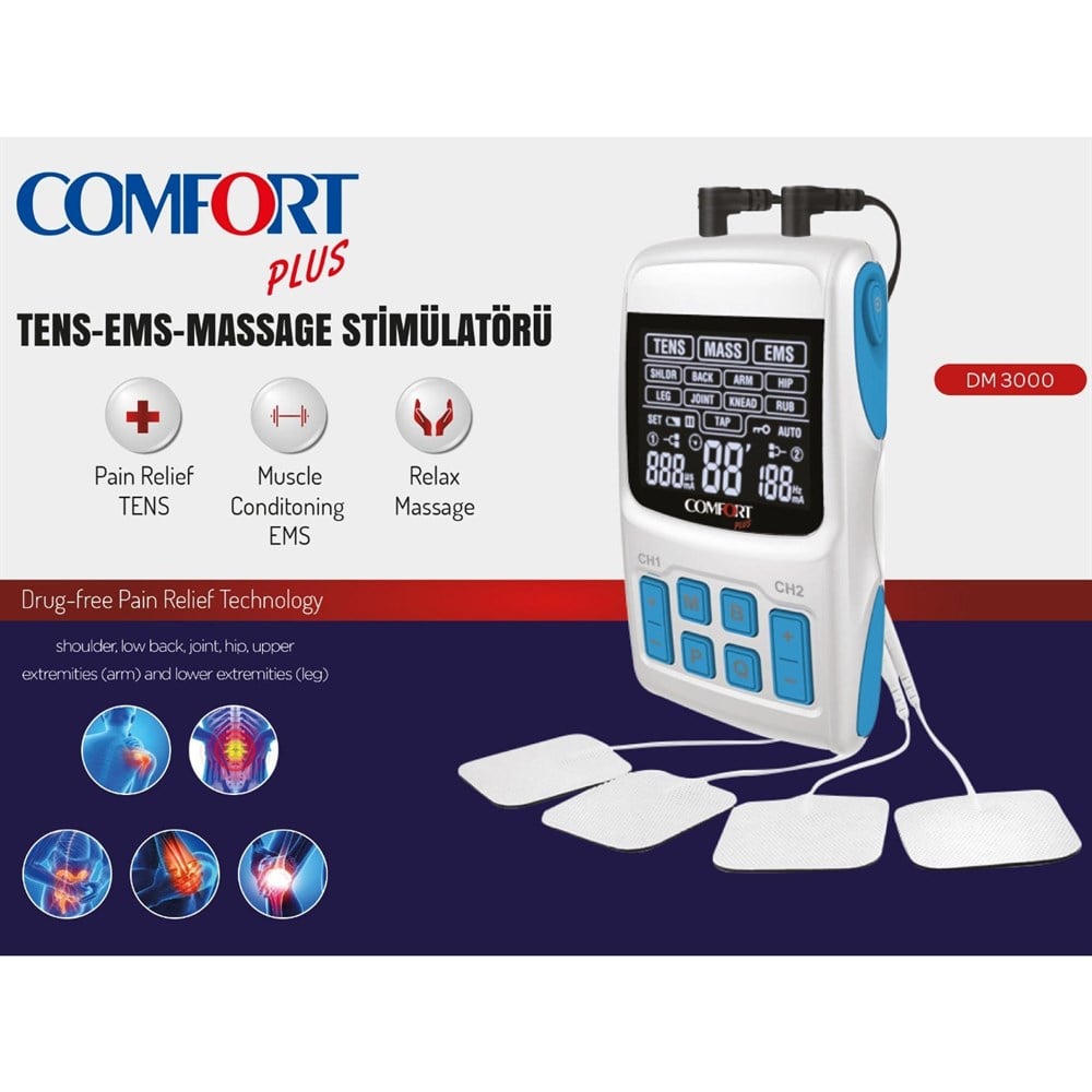 Comfort Plus DM3000 Dijital Masaj-ems-tens Cihazı