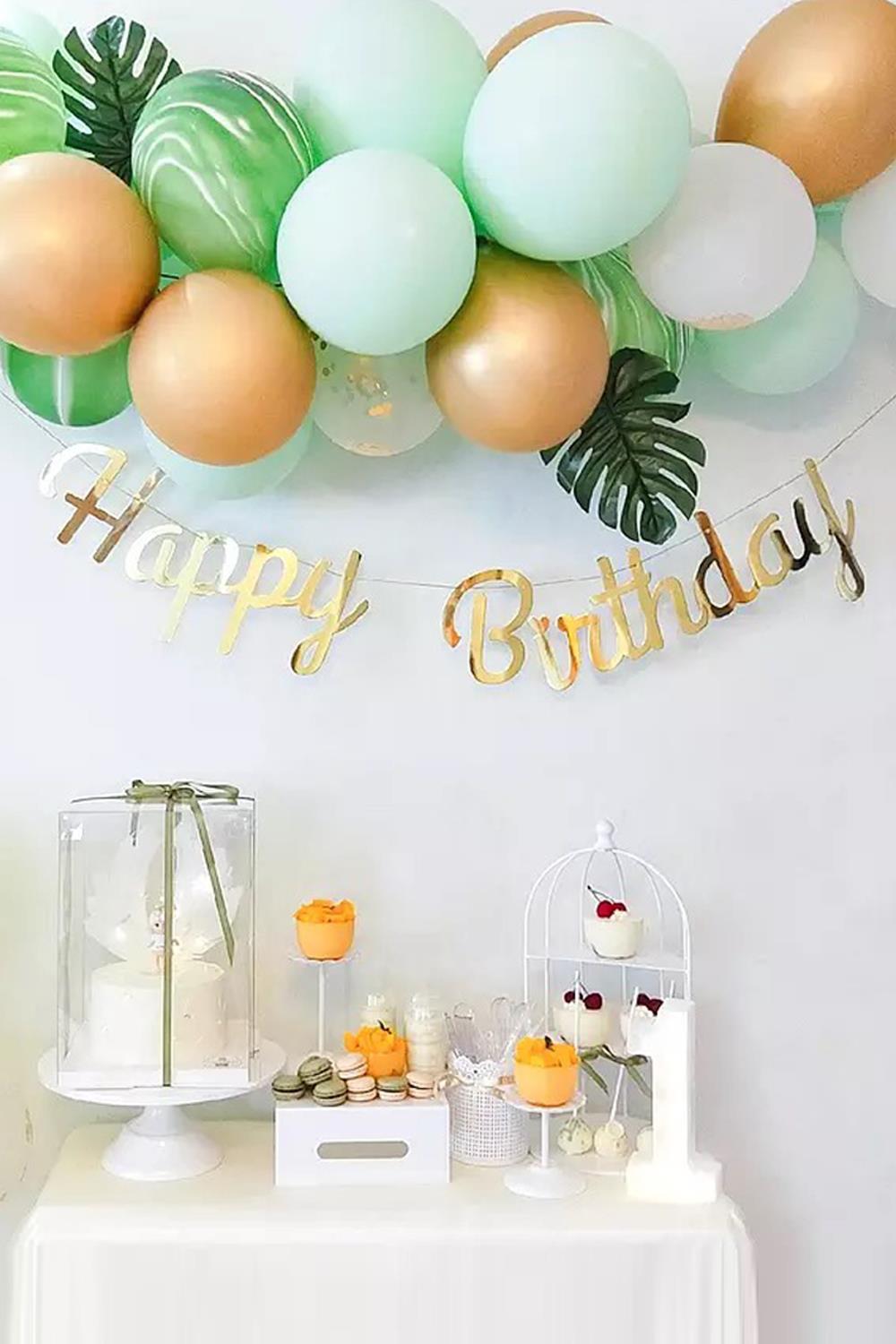 Happy Birthday Banner - Gold