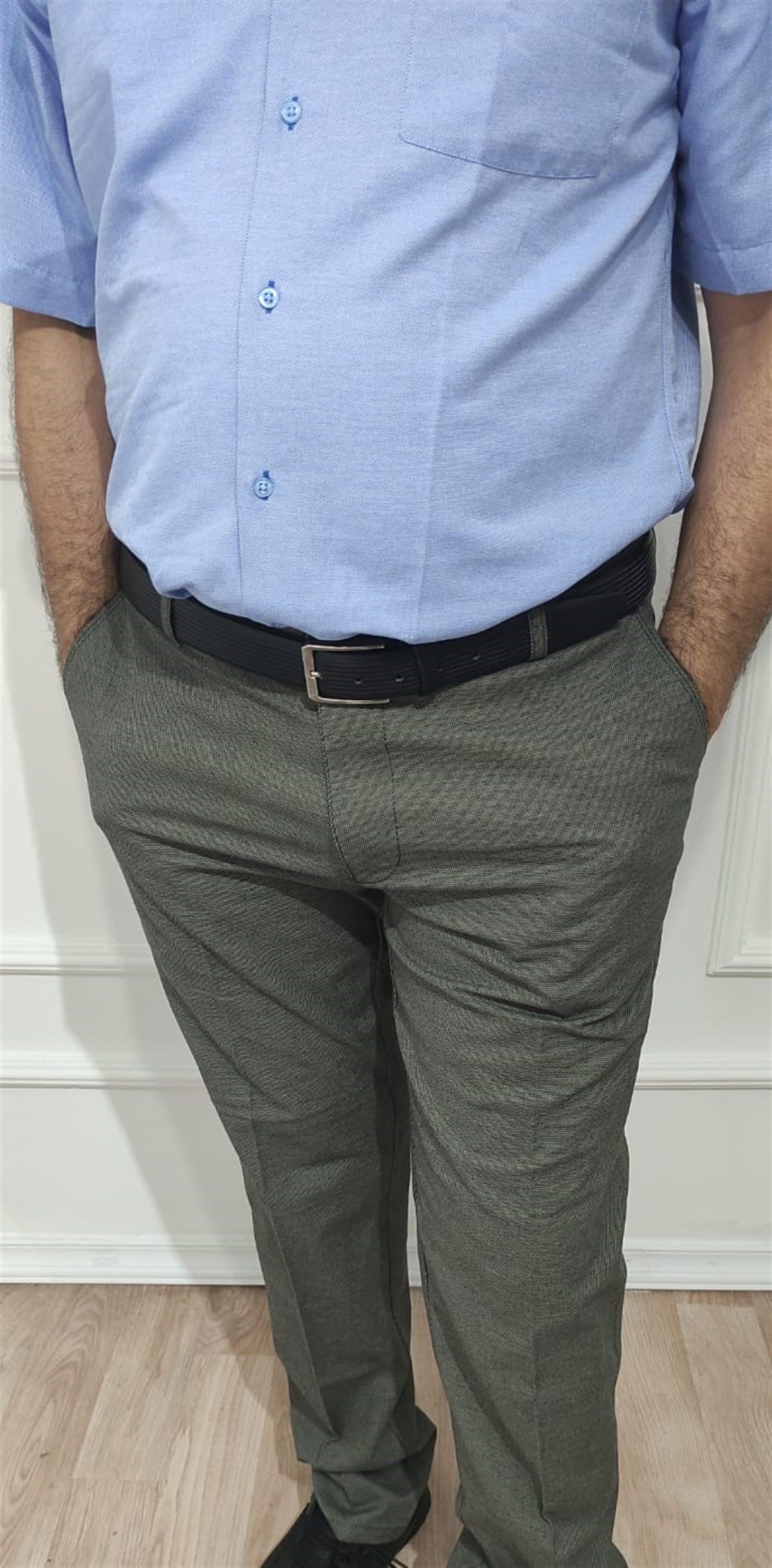 Erkek Klasik Rahat Kalıp Haki Keten Pantolon | Nacar Çarşı