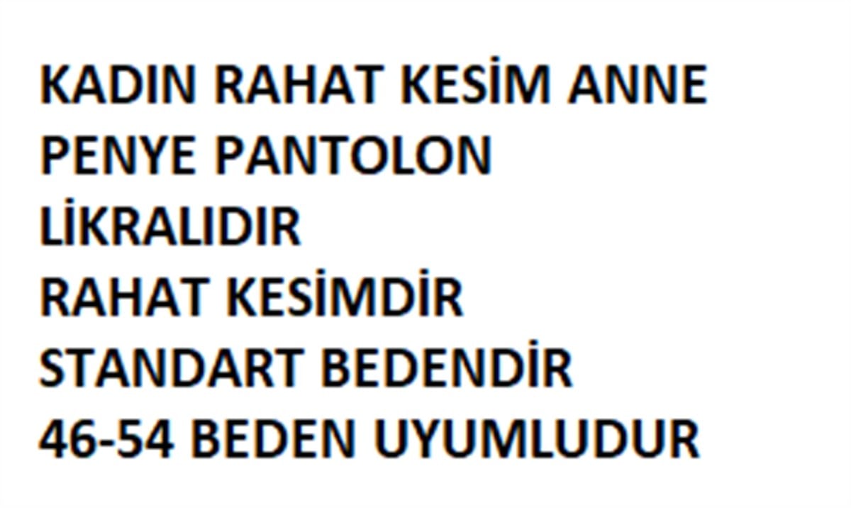 Kadın Rahat Kesim Anne Penye Pantolon