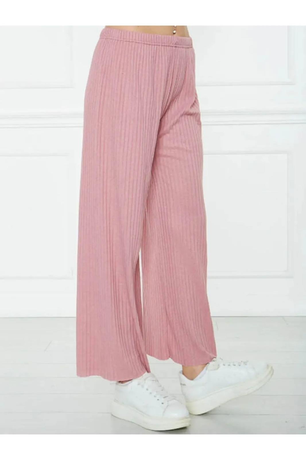 Likralı Bol Paça Rahat Kadın Pijama Altı Tek Alt
