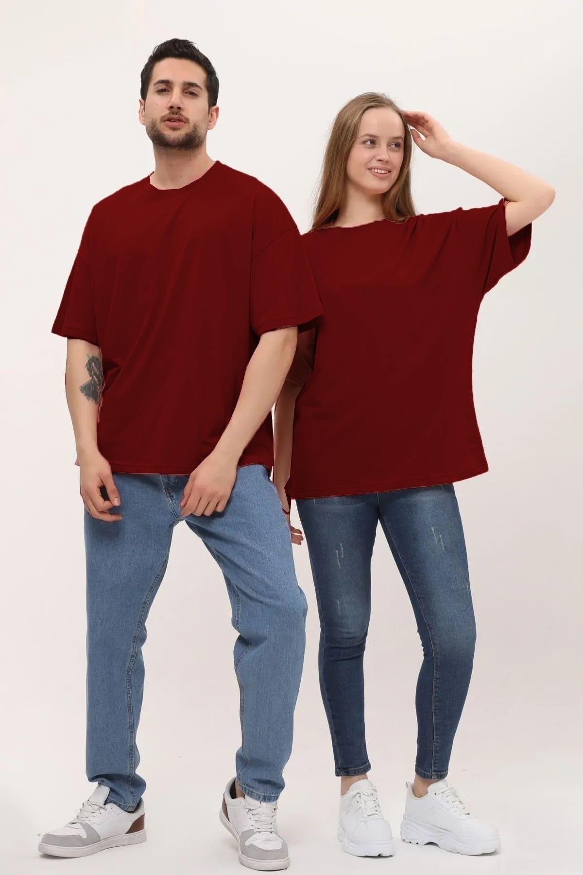 Unisex Kısa Kol Basic 14 Şubat Sevgililer Günü Çift Kombin Tişört (2 Adet)