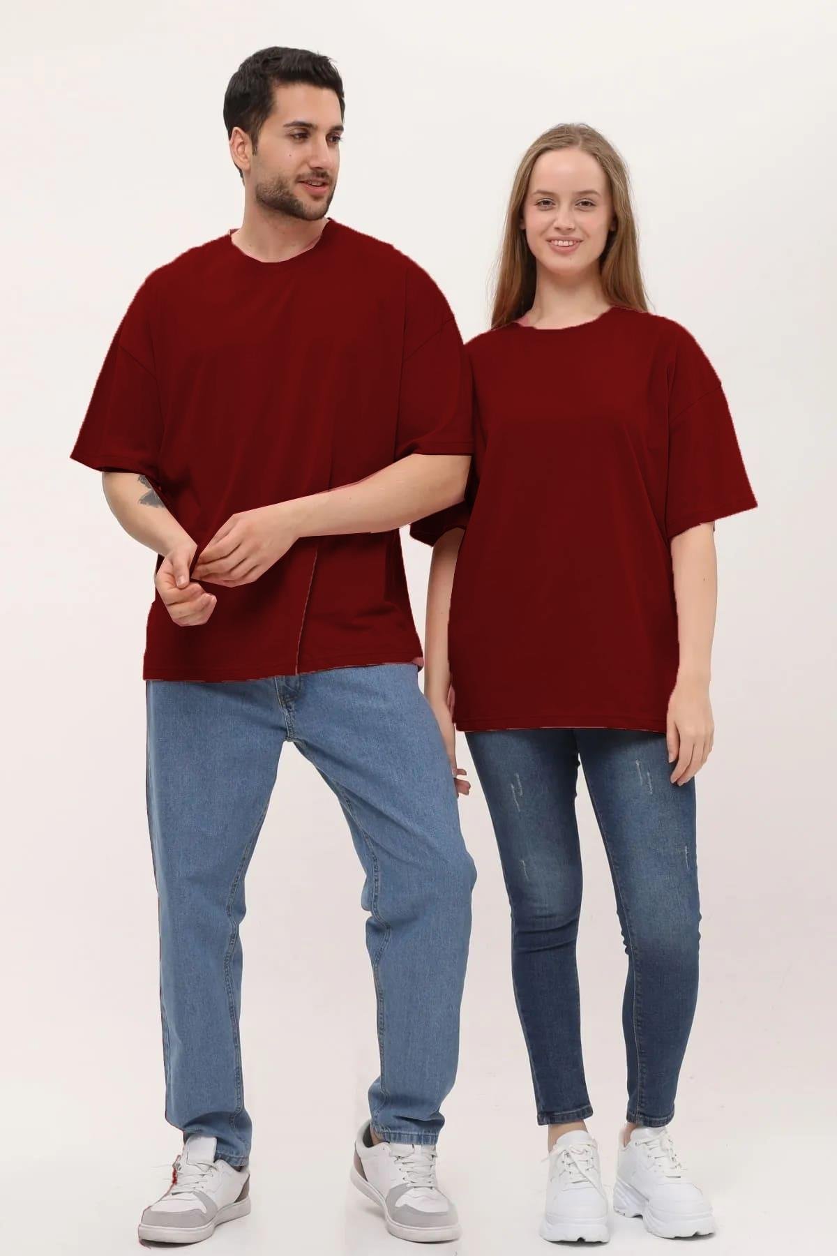 Unisex Kısa Kol Basic 14 Şubat Sevgililer Günü Çift Kombin Tişört (2 Adet)