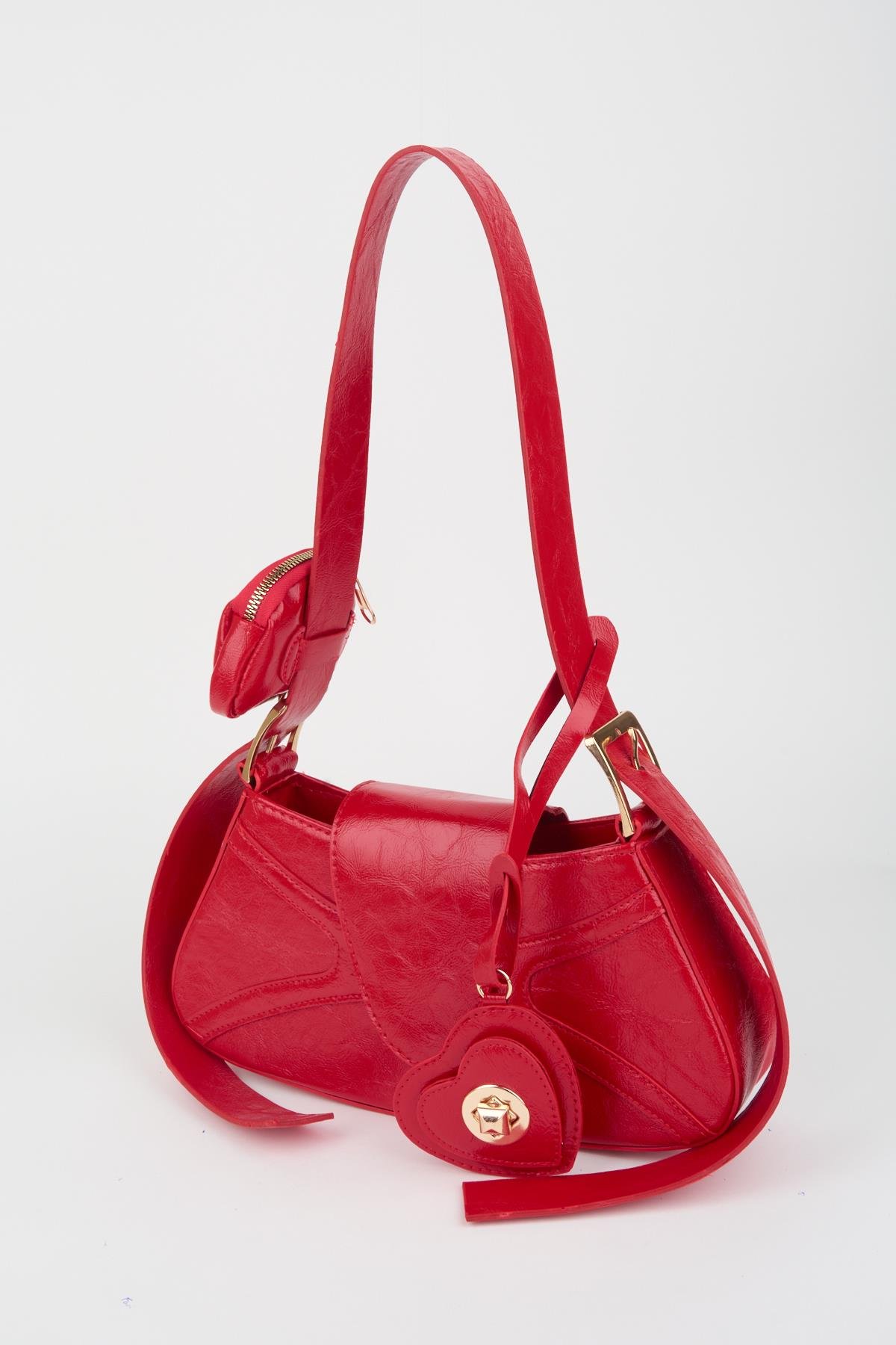 Rosalia Kırmızı Cüzdan Tasarım Baget Çanta