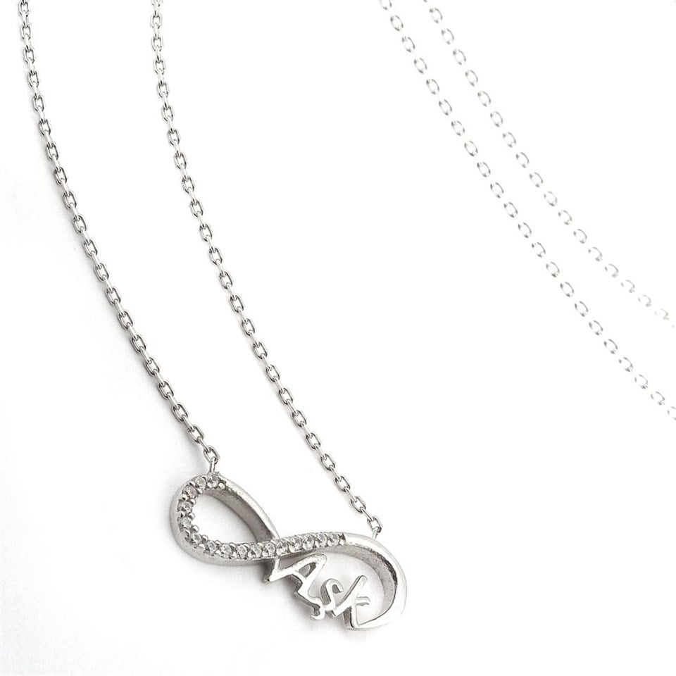 Love silver necklace deals