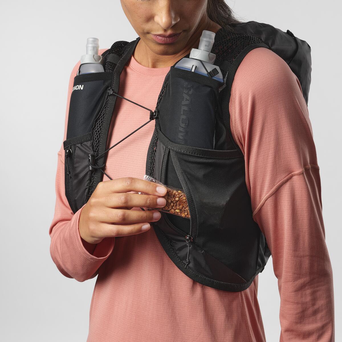 吉田　SALOMON ACTIVE SKIN12 ブラック S Salomon Active Skin 12 Koşu Yeleği - Siyah