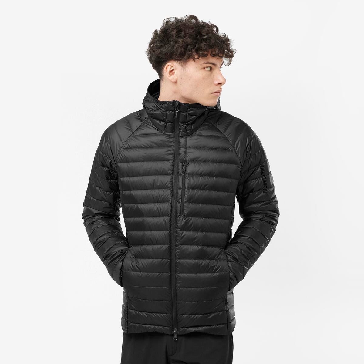 16-17 SALOMON FACTION 26.0㎝ Salomon Elixir Micro Down Erkek Kapüşonlu Kaz Tüyü Mont - Siyah