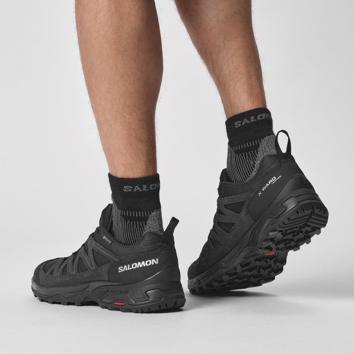 SALOMON X WARD LEATHER GTX ブラック Salomon X Ward Deri Gore-Tex Erkek Outdoor Ayakkabı - Siyah
