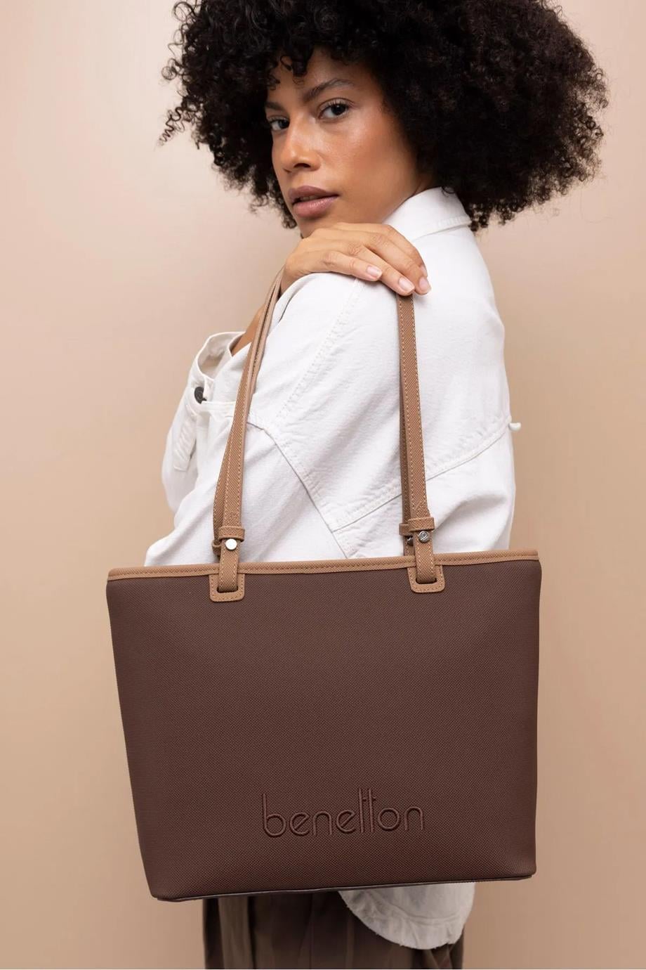 BENETTON KAHVE CAMEL KADIN KOL ÇANTASI 1422-2K5