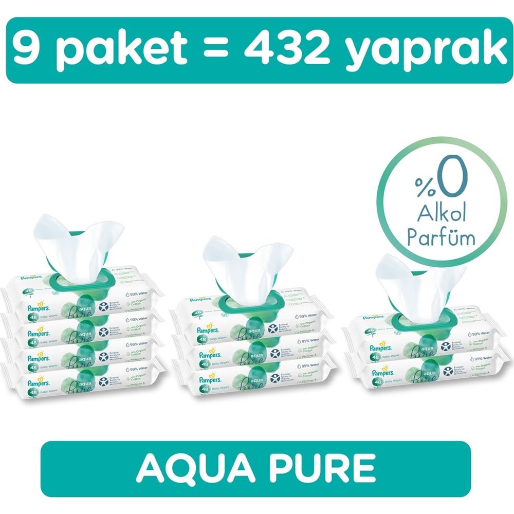 Prima 144 Aqua Pure Islak Mendil 9 Adet (9x48)PRI-144
