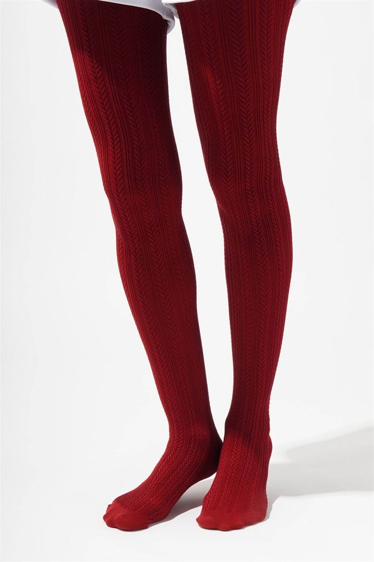 Desenli Kadın Külotlu Çorap Kırmızı