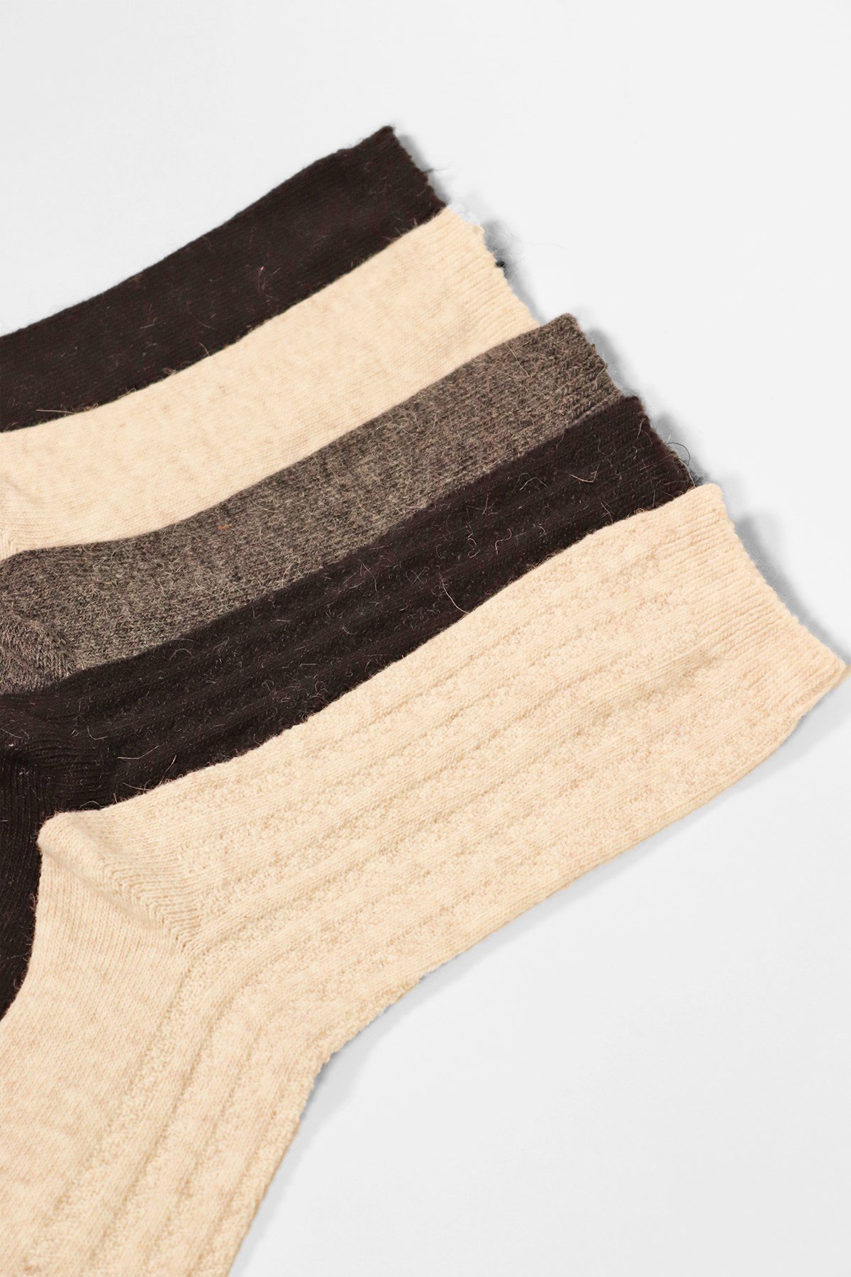 5 li Paket Kadın Yün Soket Çorap Desenli