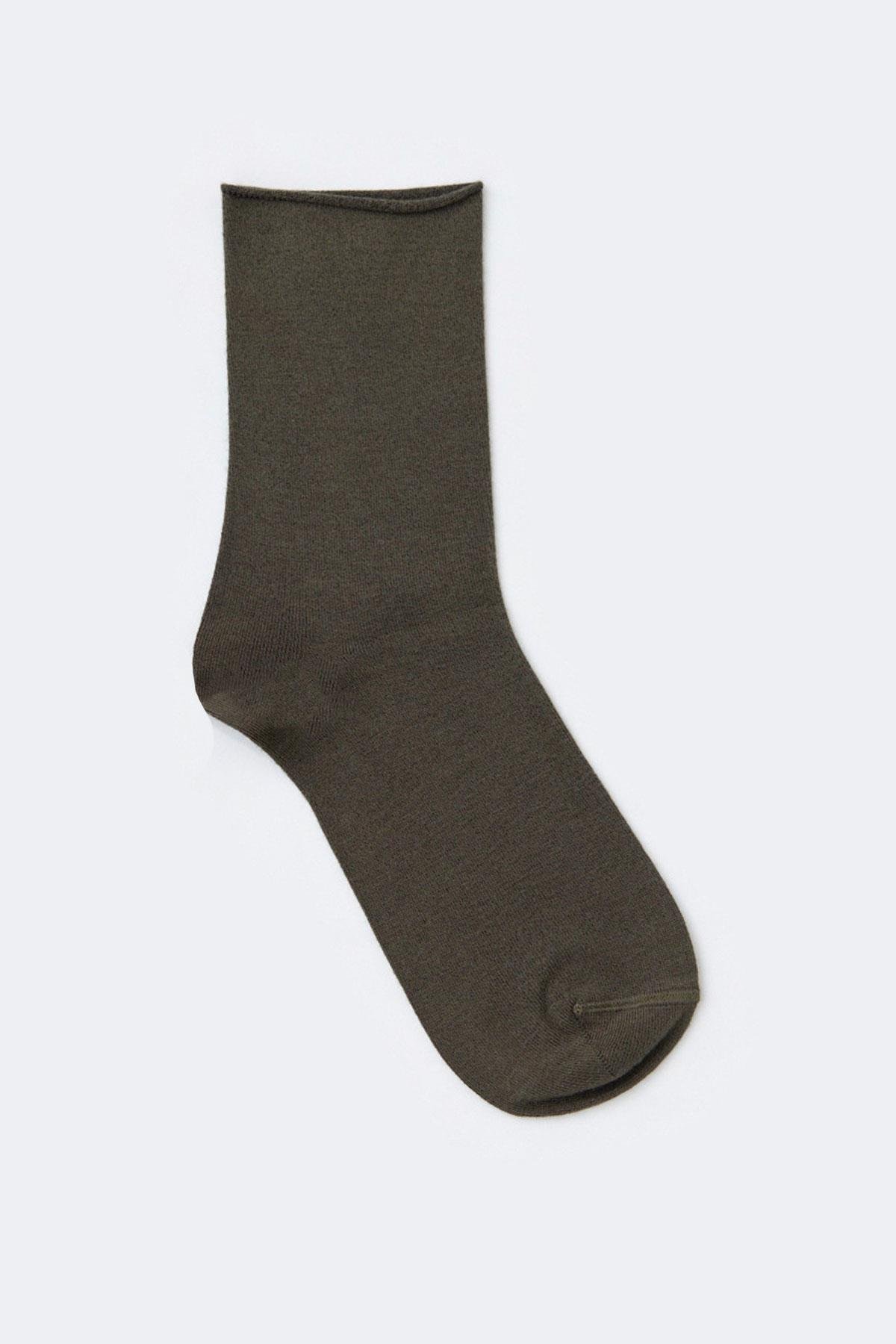 Basic Modal Kadın Soket Çorap HAKİ
