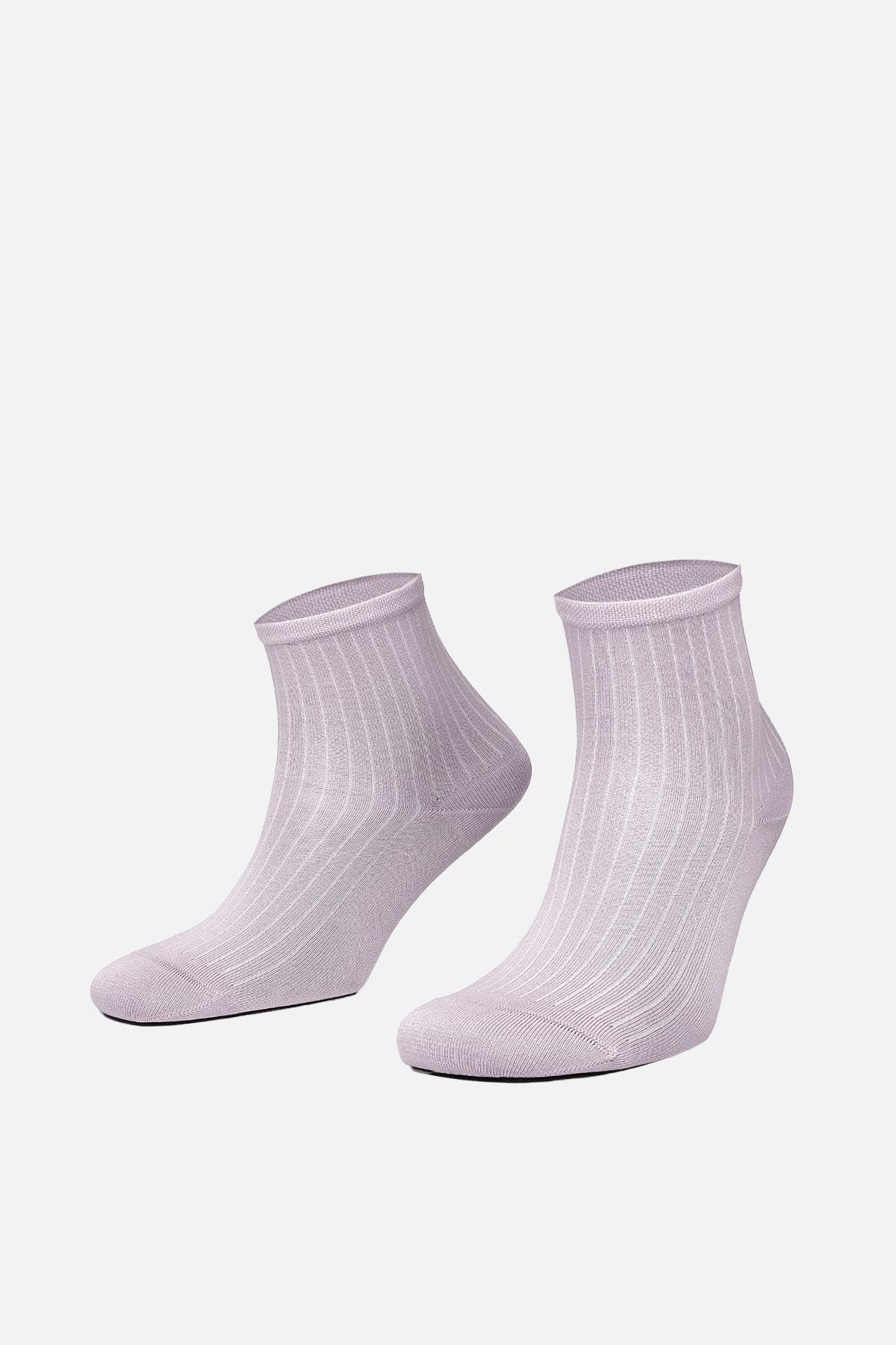 Mısırlı Kadın Merserize Tekli Pastel Pembe Soket Çorap